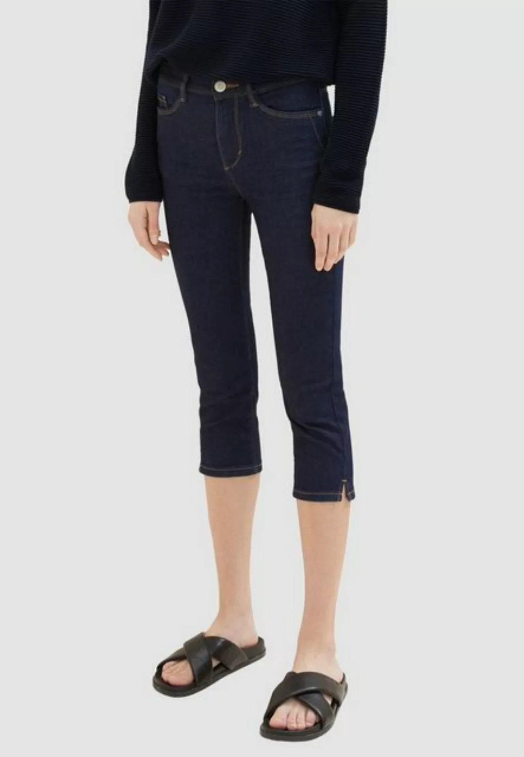 TOM TAILOR Caprihose Capri Denim Jeans Shorts KATE SLIM 5314 in Blau günstig online kaufen