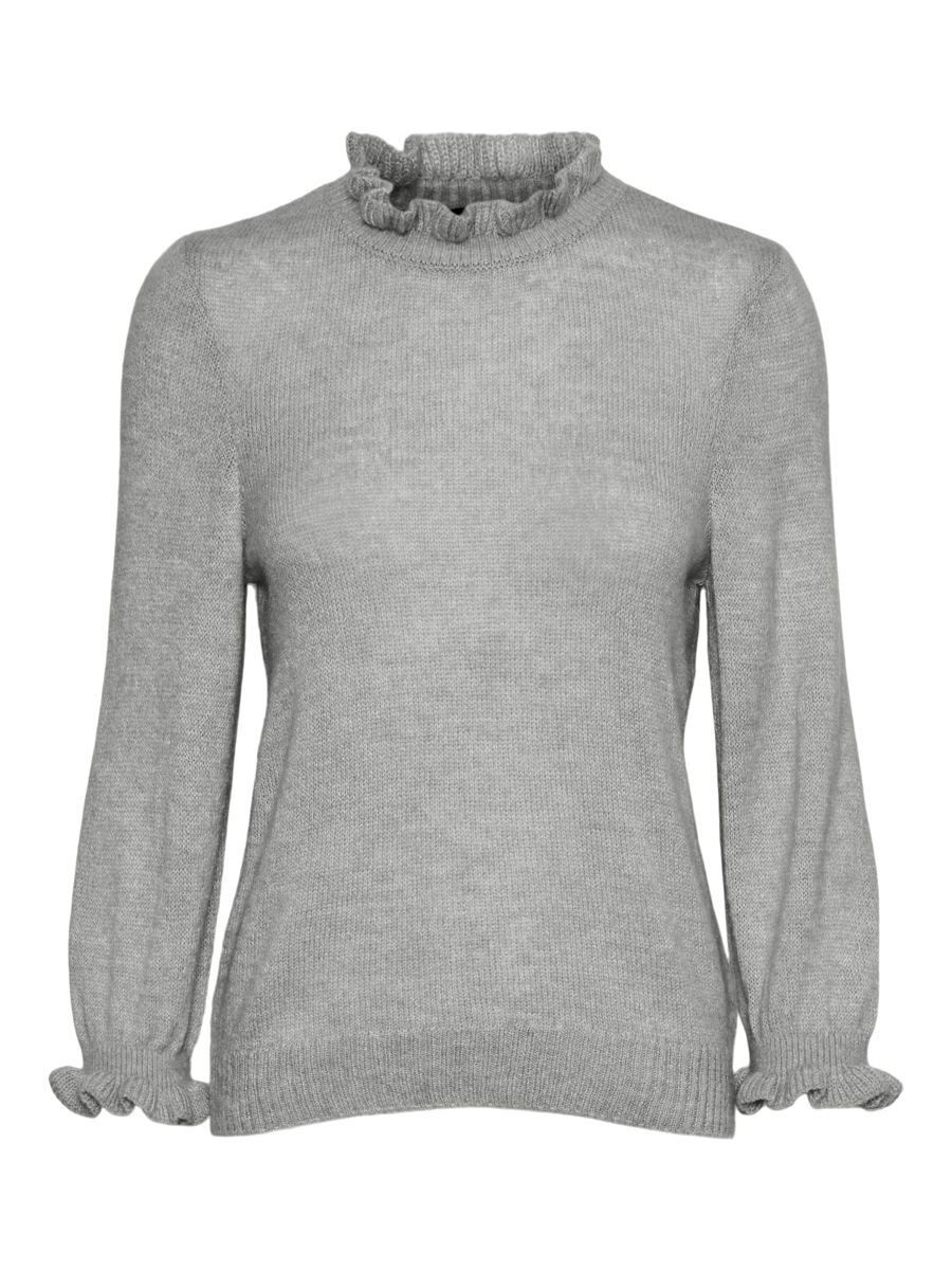 VERO MODA Rüschen Bluse Damen Grau günstig online kaufen