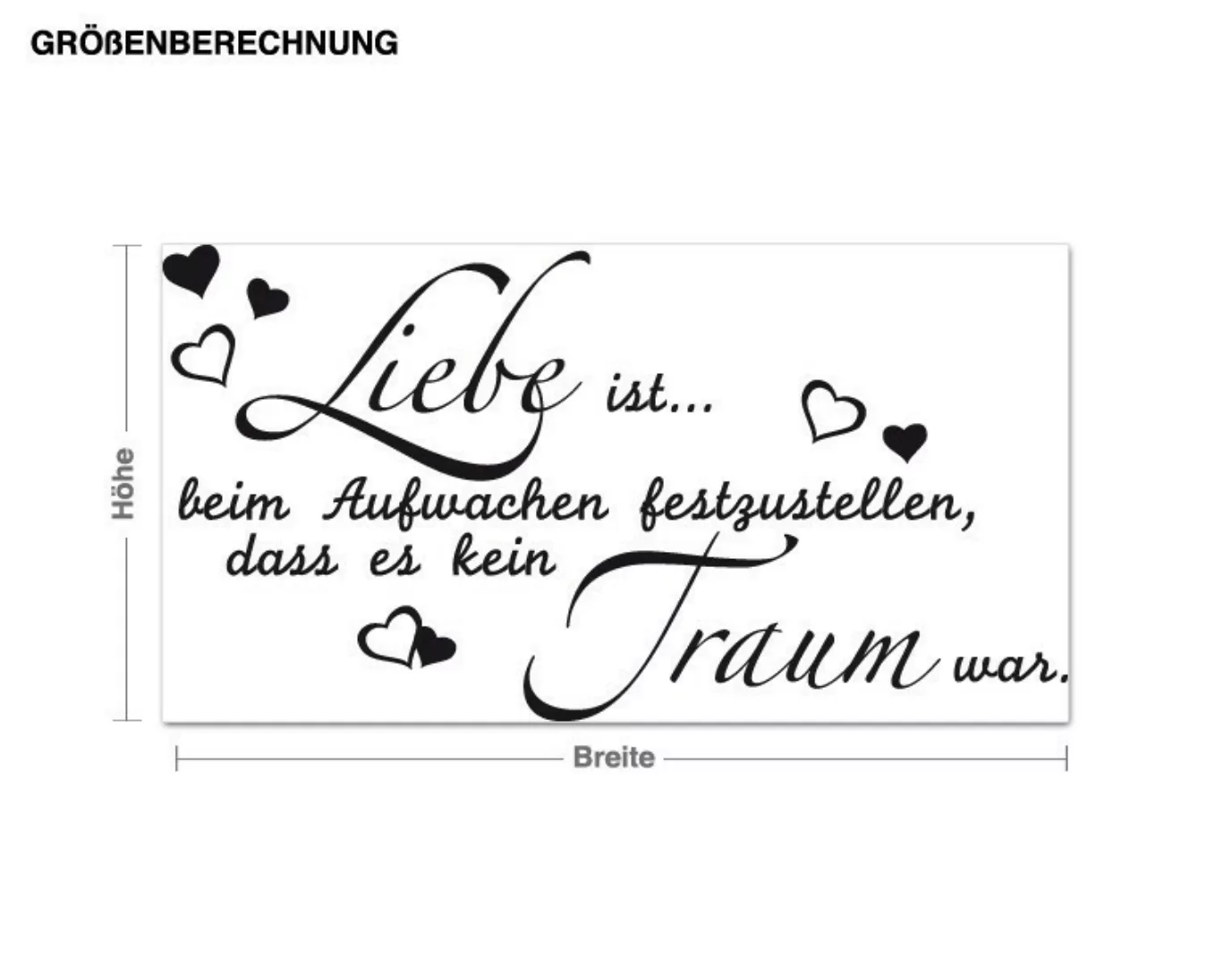 Wandtattoo Spruch Liebe ist… beim Aufwachen… günstig online kaufen