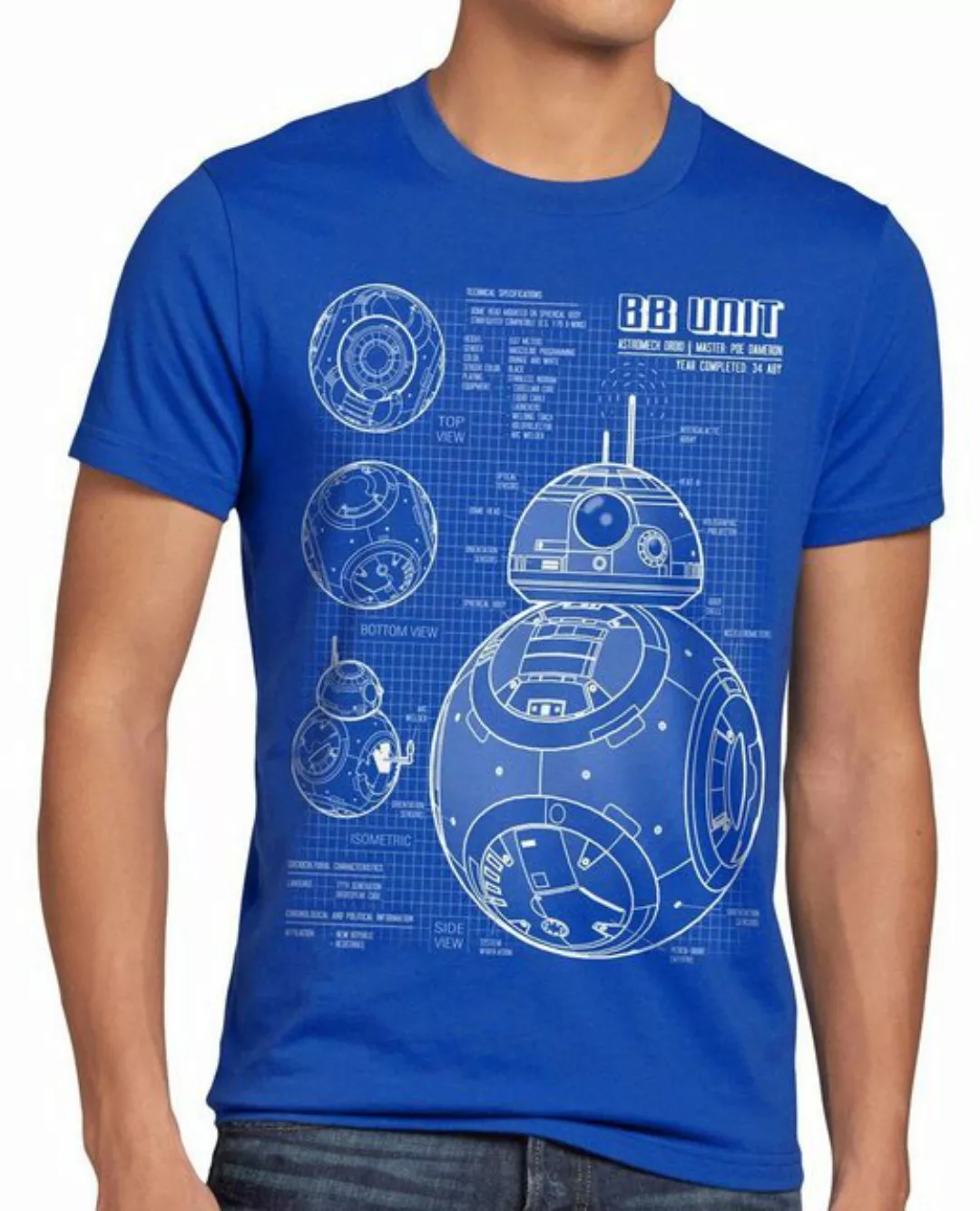 style3 Print-Shirt Herren T-Shirt BB Unit blaupause astromech droide günstig online kaufen