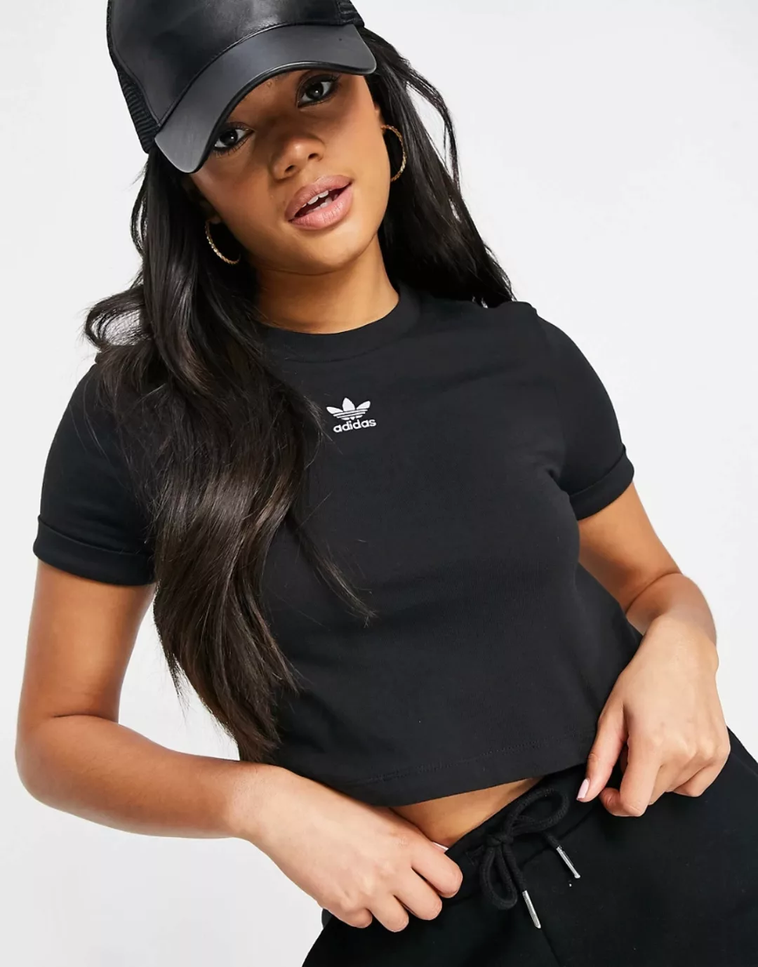 Adidas Originals Adicolor Crop Kurzärmeliges T-shirt 42 Black günstig online kaufen