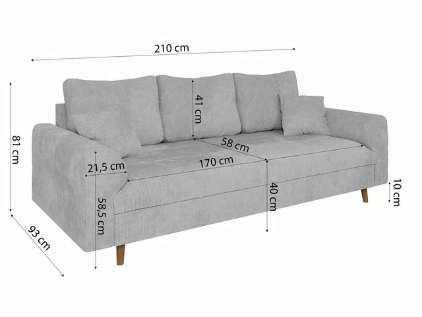 S-Style Möbel Polstergarnitur 3+2+1 Kristian mit Braun Holzfüßen aus Chenil günstig online kaufen