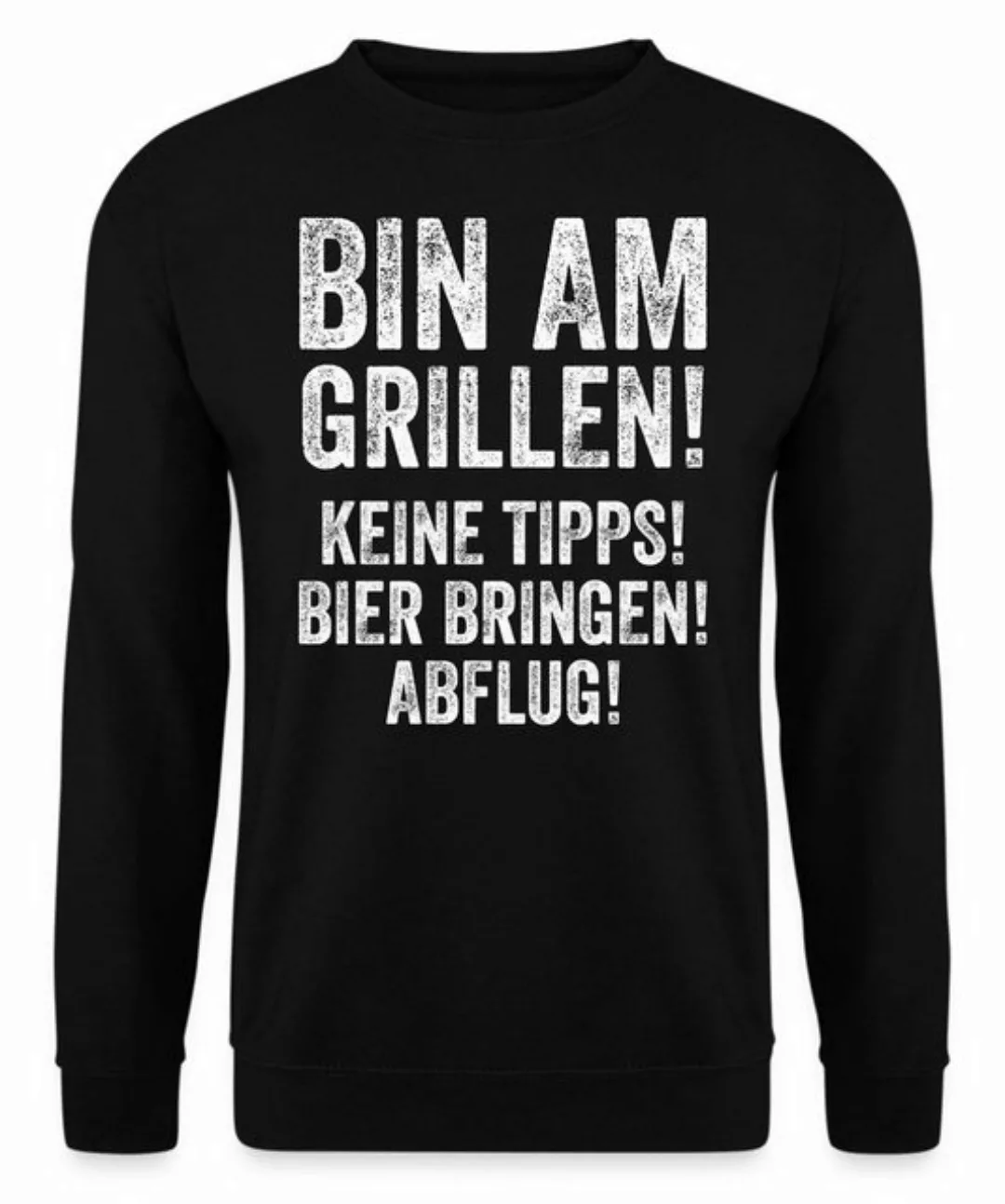 Quattro Formatee Sweatshirt Bin am Grillen Bier - Papa Vatertag Vater Unise günstig online kaufen