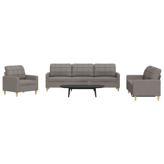 vidaXL 3-Tlg Sofagarnitur Taupe Stoff 2157933 günstig online kaufen