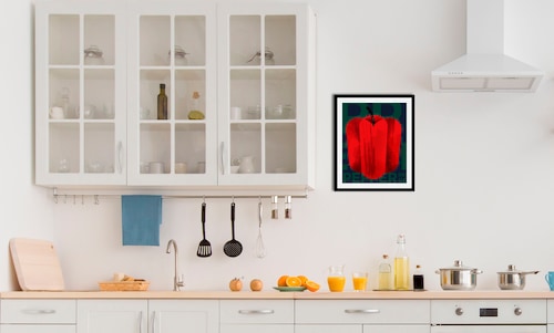 queence Bild »Paprika Art«, Obst-Obst Bilder-Schriftzug-Kunst-Abstrakt-Esse günstig online kaufen
