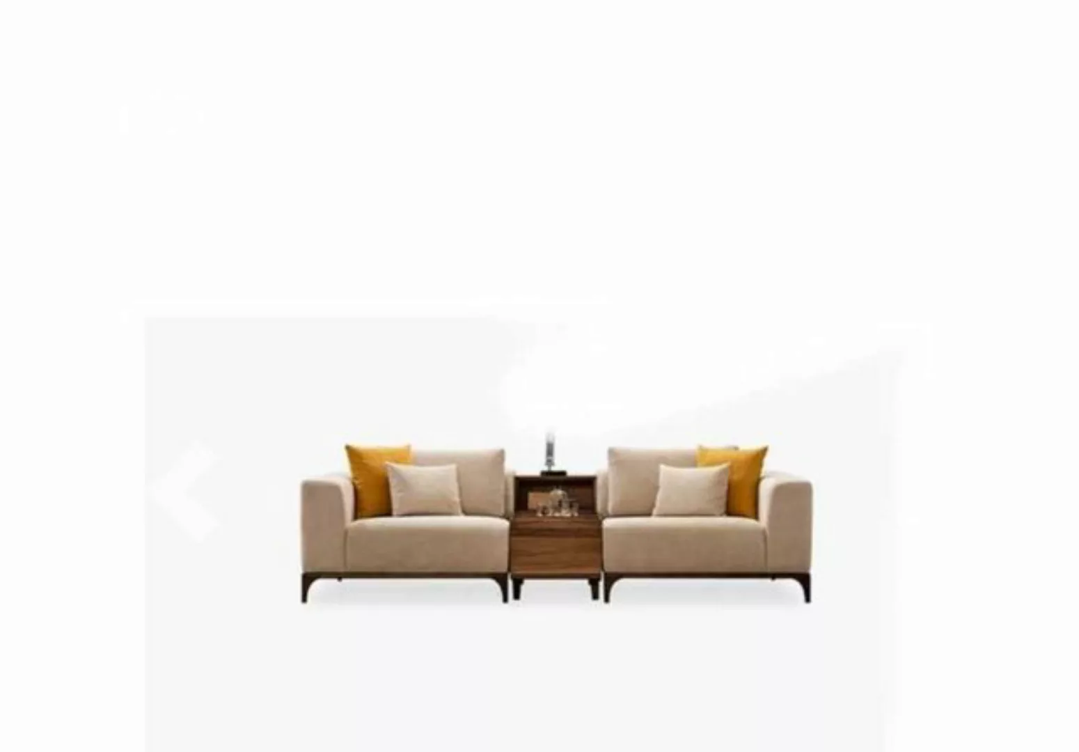 JVmoebel Sofa Luxus Wohnzimmer Sofa Modernen Design Holz mit Textilien Zwei günstig online kaufen