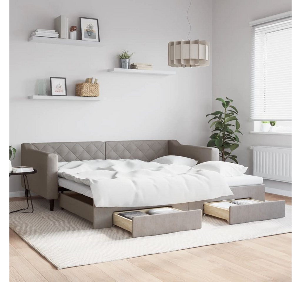 vidaXL Gästebett Gästebett Tagesbett Ausziehbar mit Schubladen Taupe 100x20 günstig online kaufen