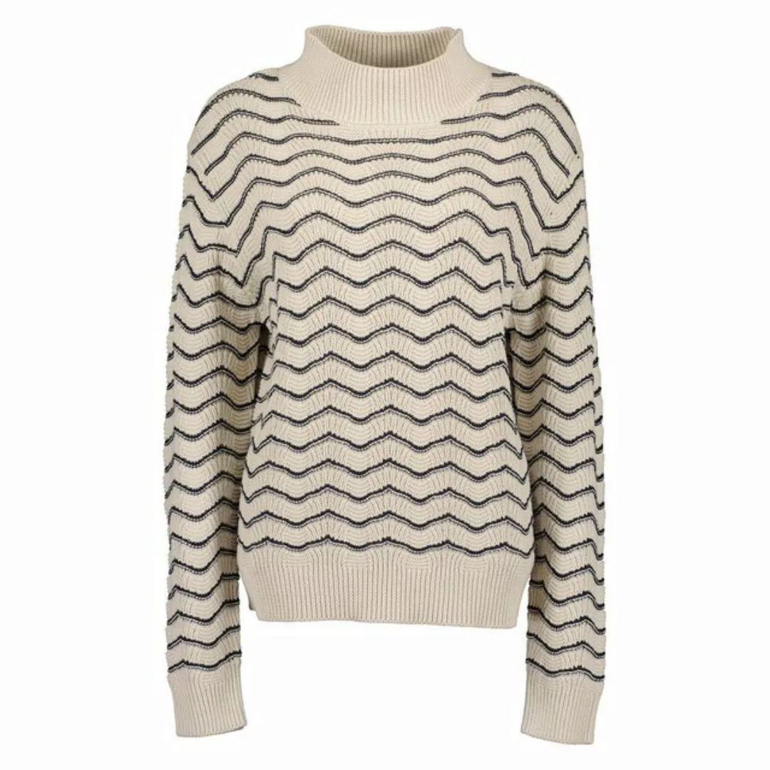 Blue Seven Stehkragenpullover Damen Strickpullover mit Streifen in Wellenst günstig online kaufen