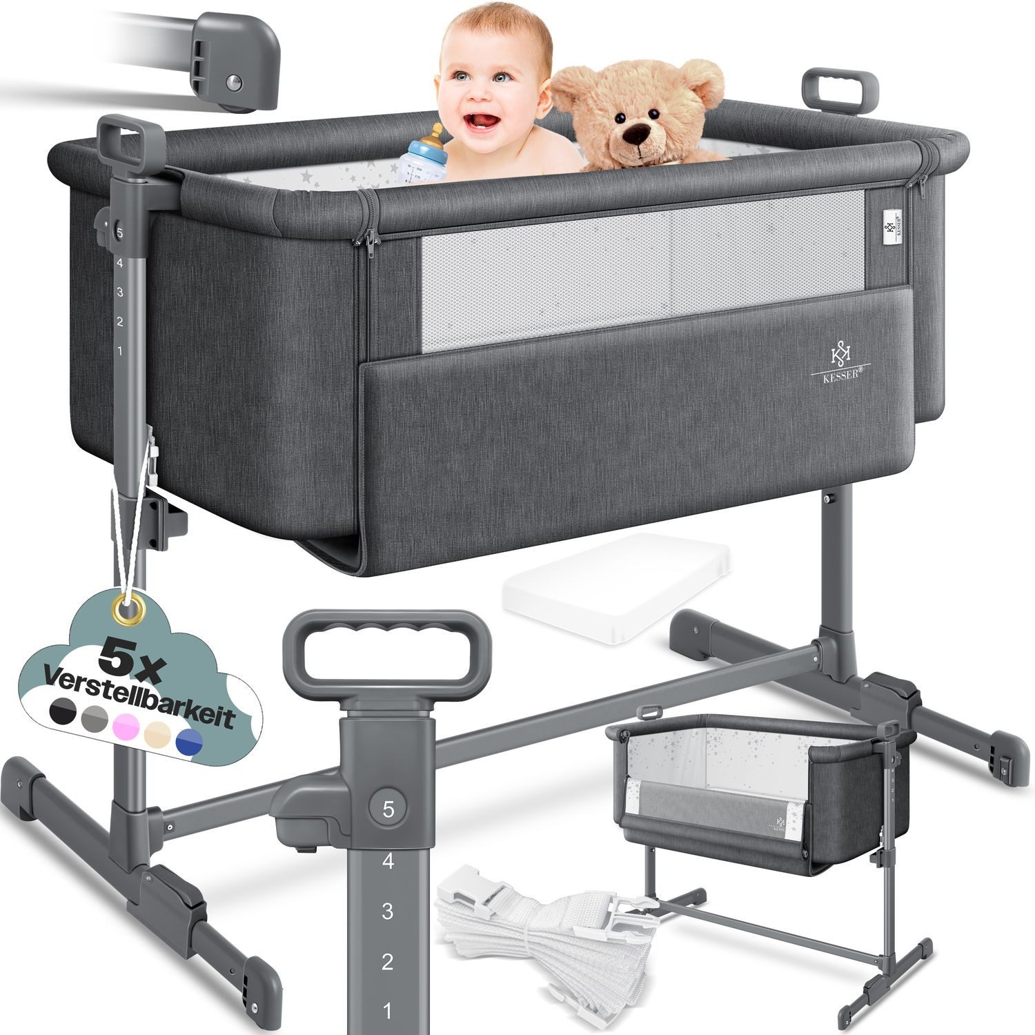 KESSER Kinderbett, Zustellbett Hubi 3in1 Baby günstig online kaufen