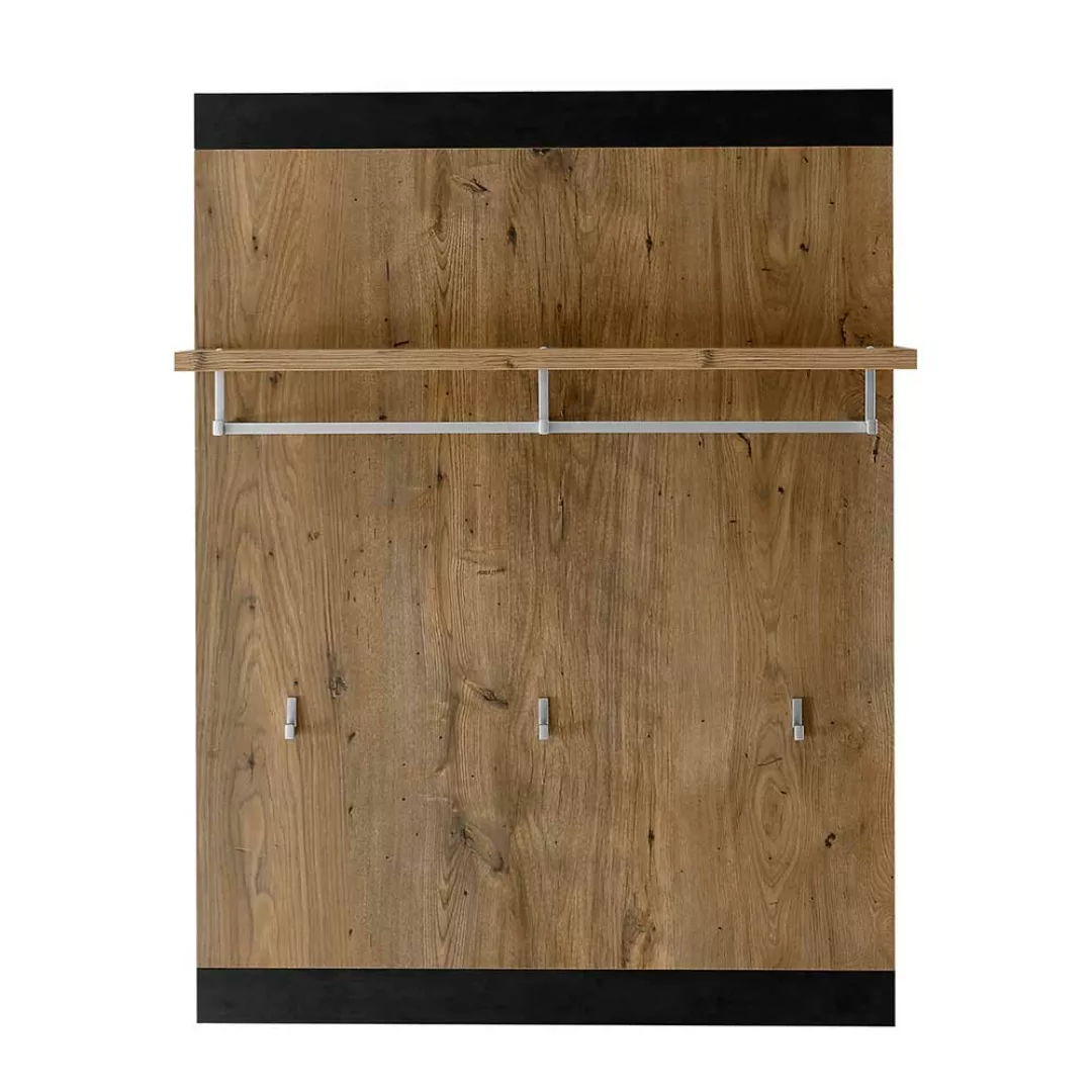 Wandgarderobe in Schwarz und Kastanienfarben 80 cm breit günstig online kaufen