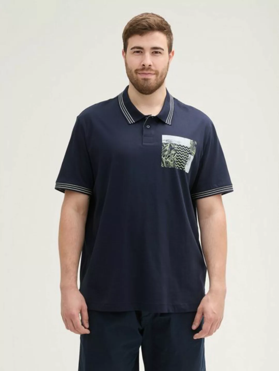 TOM TAILOR PLUS Poloshirt Plus - Poloshirt mit Print günstig online kaufen