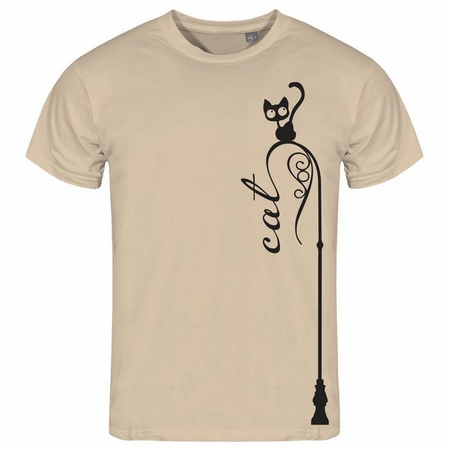 deinshirt Print-Shirt Herren T-Shirt Katze auf Laterne Funshirt mit Motiv günstig online kaufen