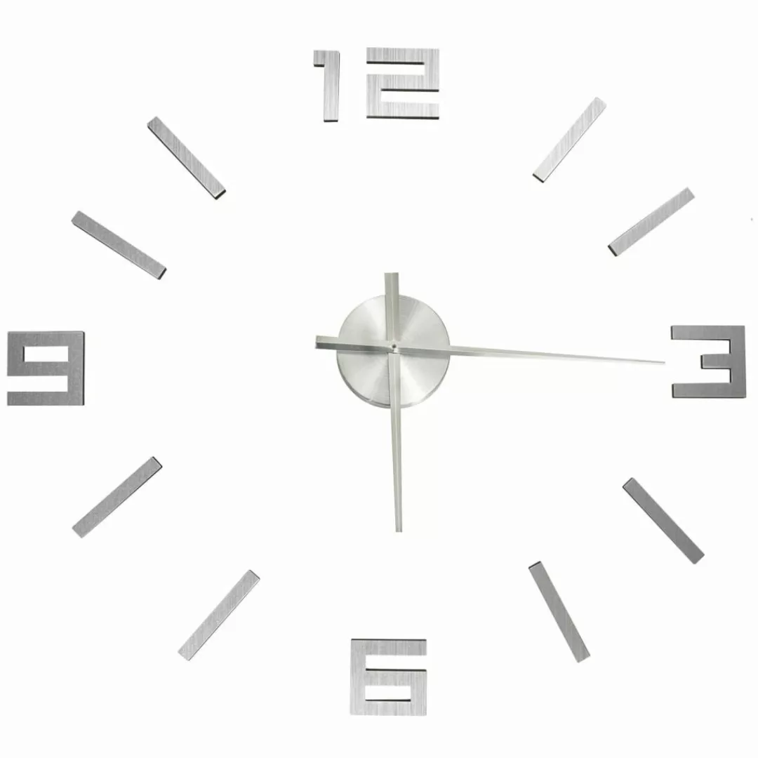 vidaXL Wanduhr 3D-Wanduhr Modernes Design Silbern günstig online kaufen