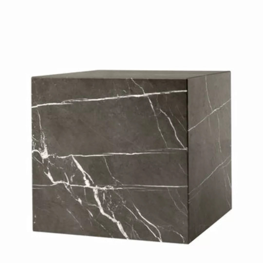 Menu - Plinth Cubic Beistelltisch - weiß/Carrara/BxHxT 40x40x40cm günstig online kaufen