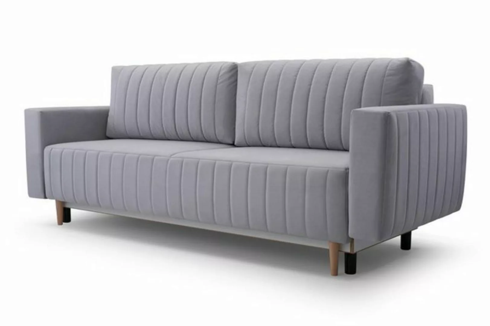 Beautysofa 3-Sitzer RAVI, 225 cm Veloursstoff Polstersofa, mit Bettfunktion günstig online kaufen