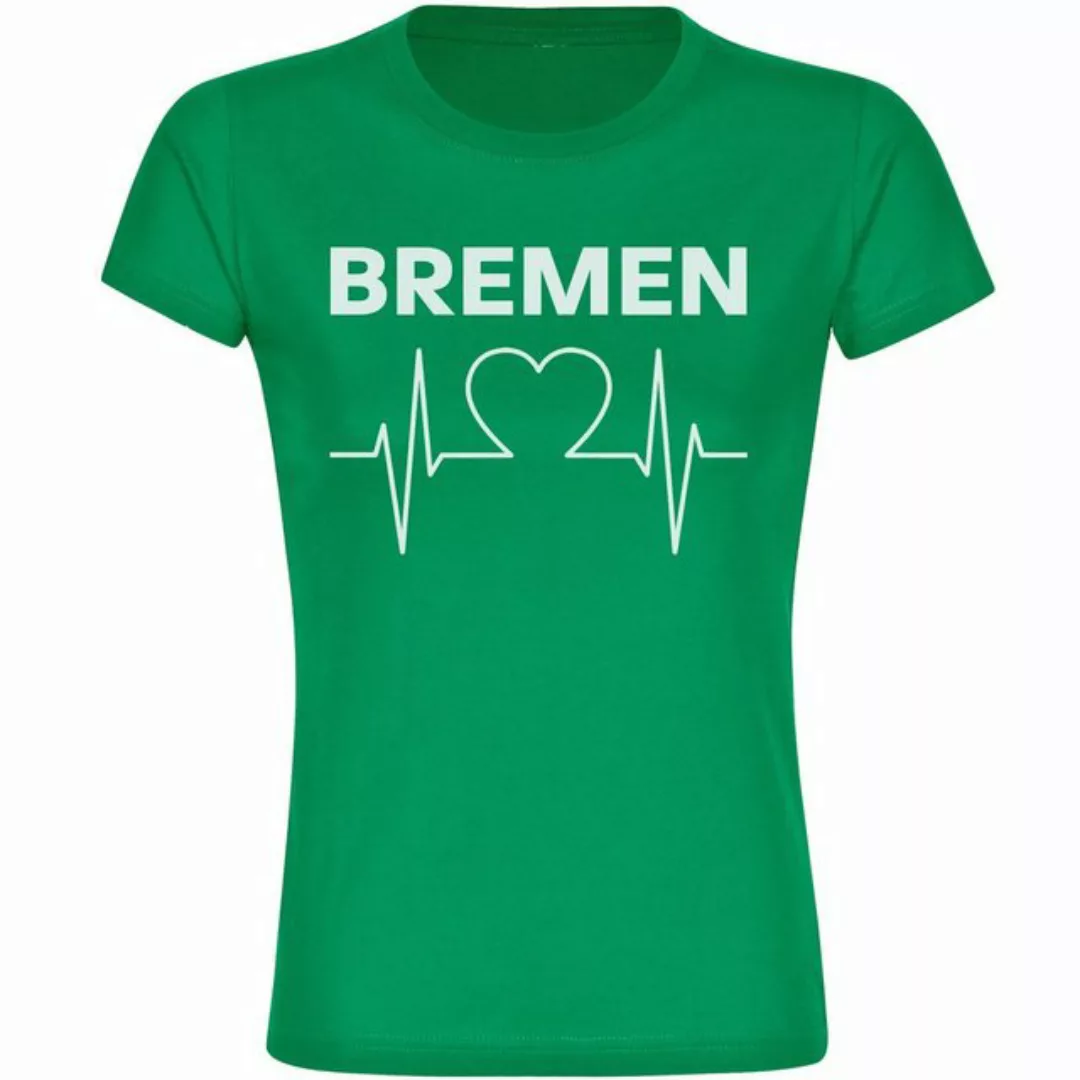 multifanshop T-Shirt Damen Bremen - Herzschlag - Frauen günstig online kaufen