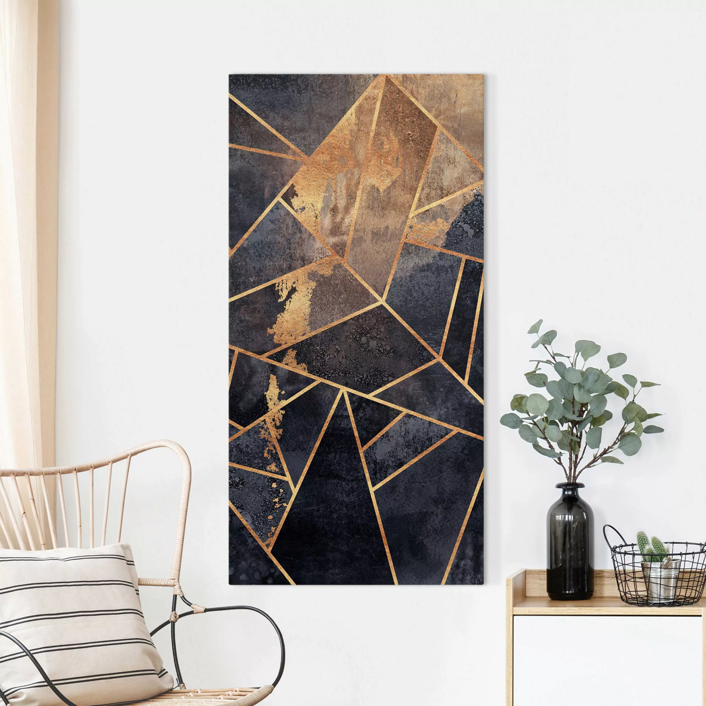 Leinwandbild Onyx mit Gold günstig online kaufen