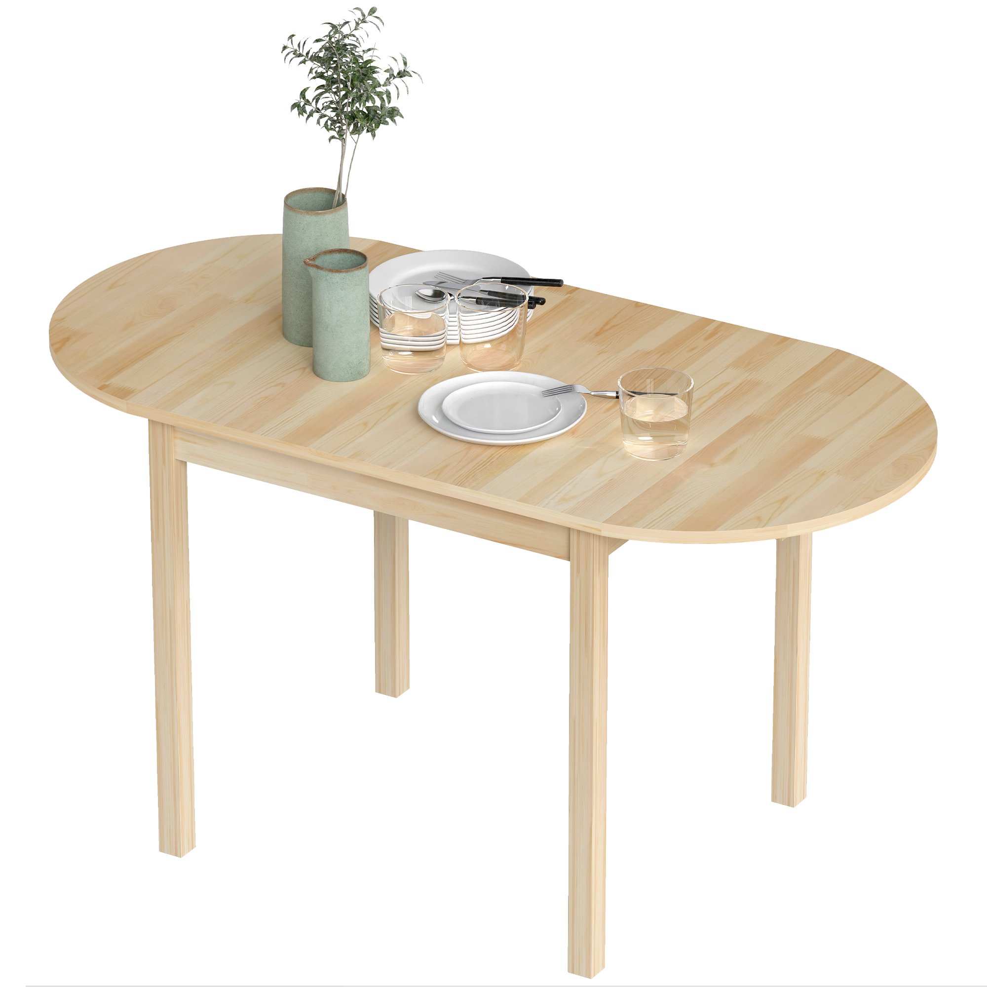 HOMCOM Esstisch aus Holz Klappbar Küchentisch für 6 Personen mit Drop-Leaf- günstig online kaufen