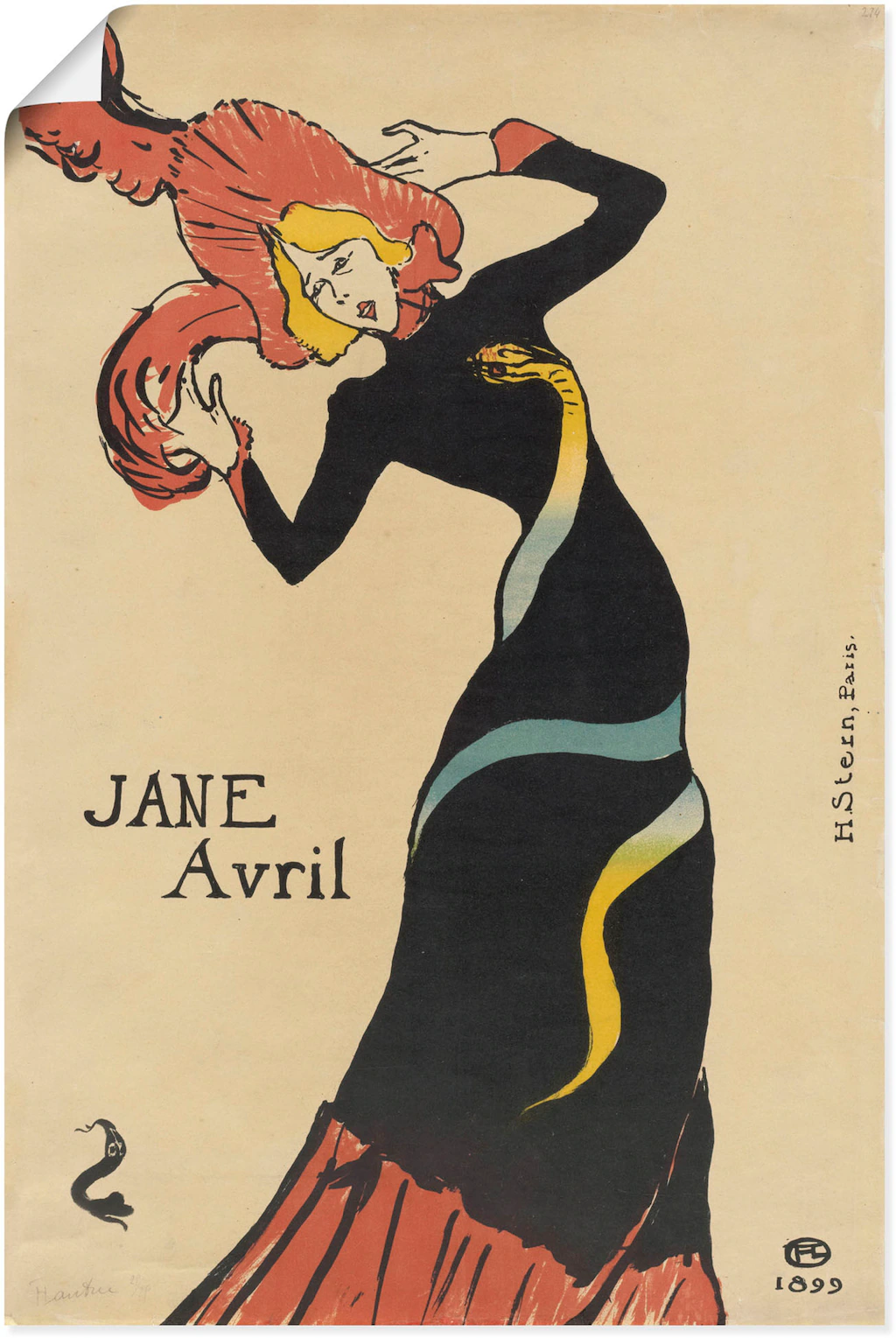 Artland Kunstdruck "Jane Avril (Plakat). 1899", Ausstellungsplakate, (1 St. günstig online kaufen