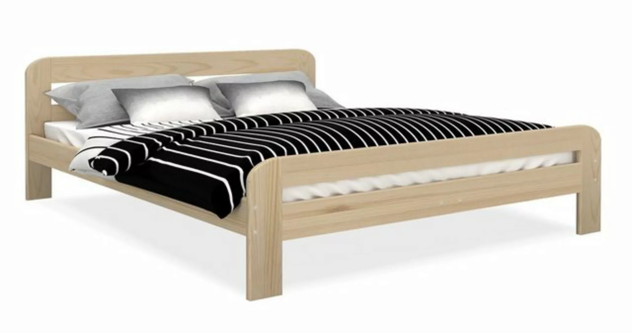 Siblo Bett Sorrento (Massives Kiefernholz, Massiver Lattenrost), Massives K günstig online kaufen