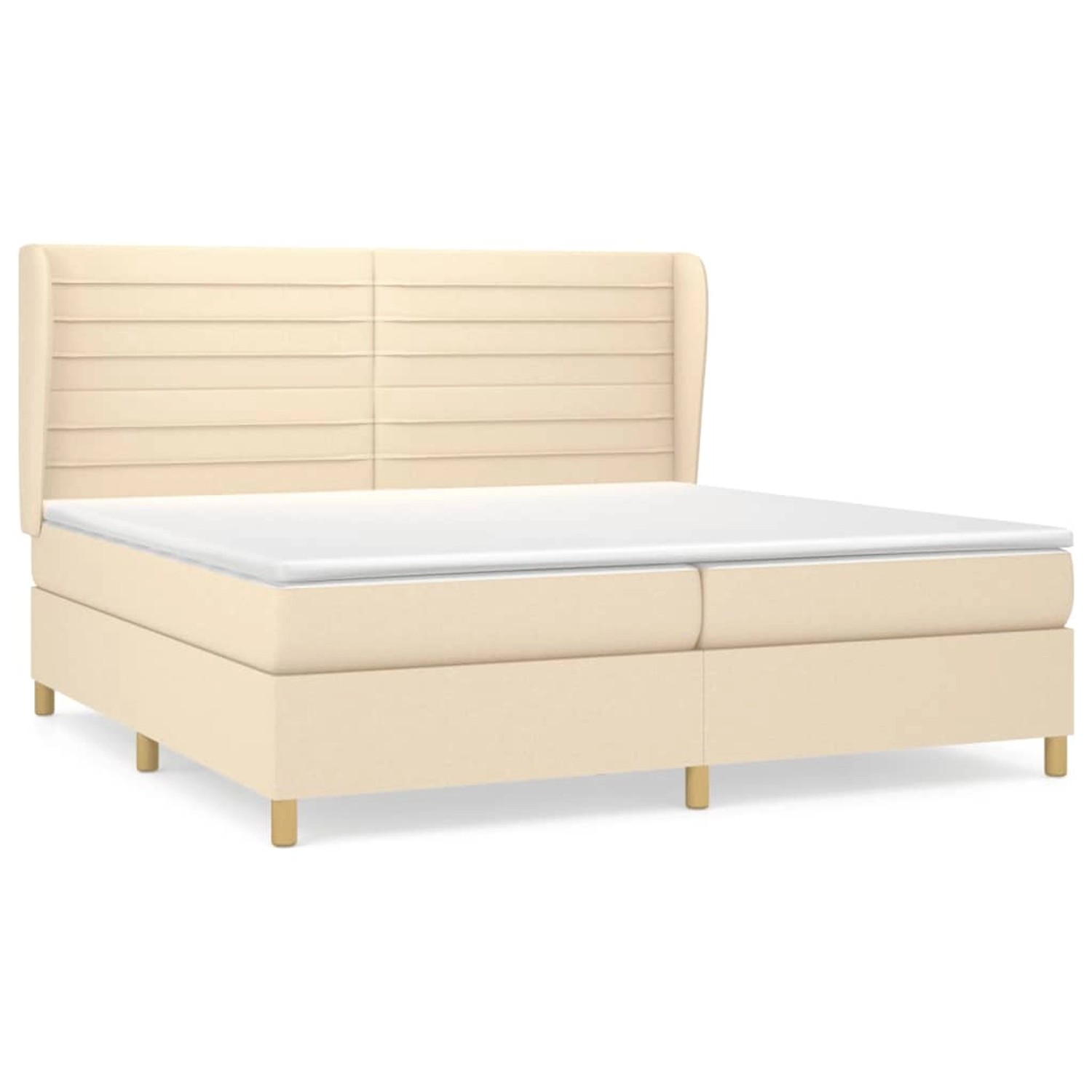 vidaXL Boxspringbett mit Matratze Creme 200x200 cm Stoff1372643 günstig online kaufen