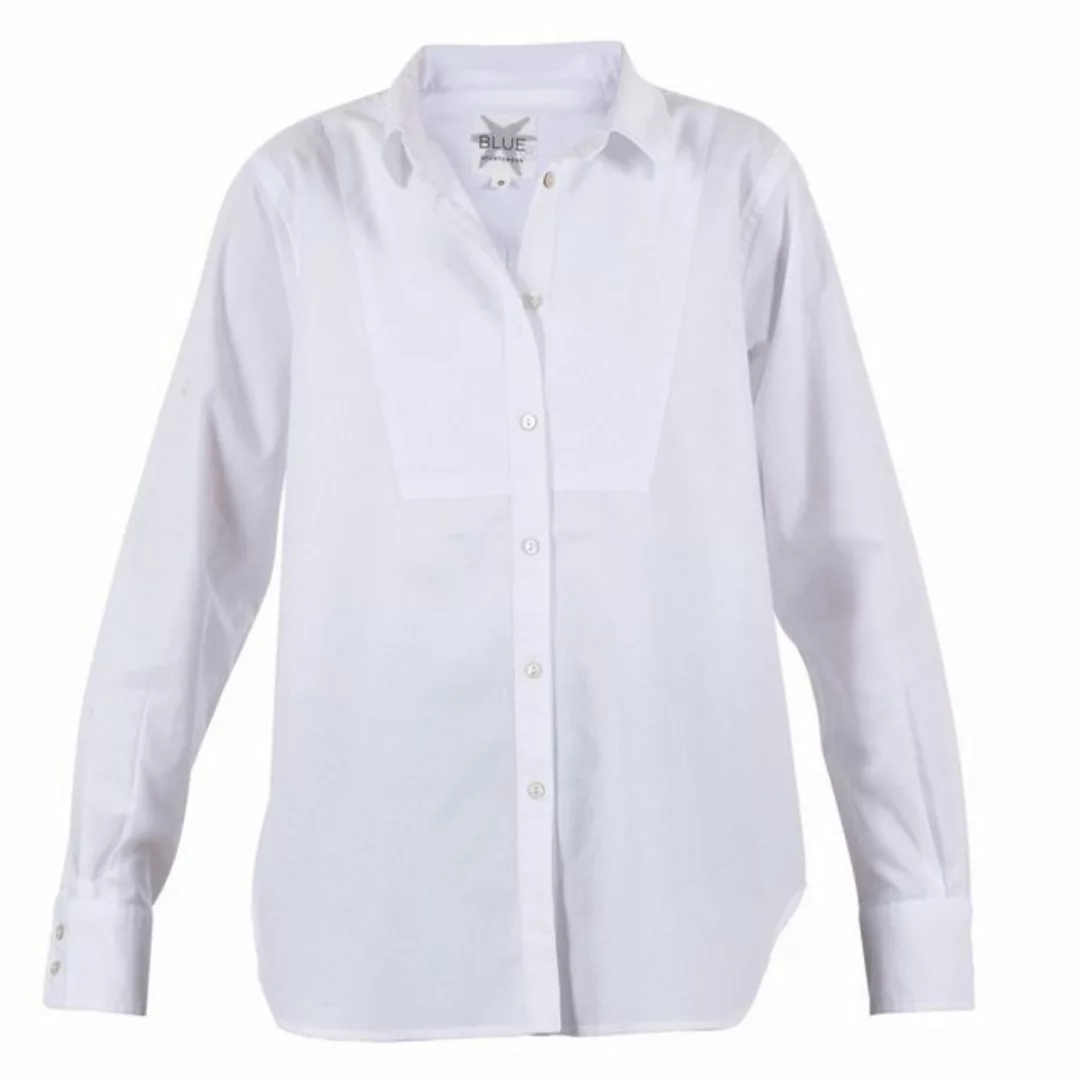 Blue Sportswear Hemdbluse Festes Baumwollsatin Hemd Alberta in Weiß günstig online kaufen