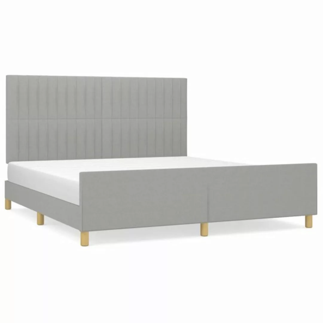 furnicato Bett Bettgestell mit Kopfteil Hellgrau 180x200 cm Stoff günstig online kaufen