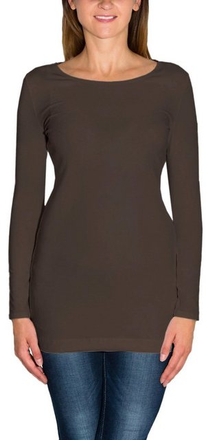 Alkato Langarmshirt Alkato Damen Langarm Longshirt Langarmshirt Tunika Basi günstig online kaufen