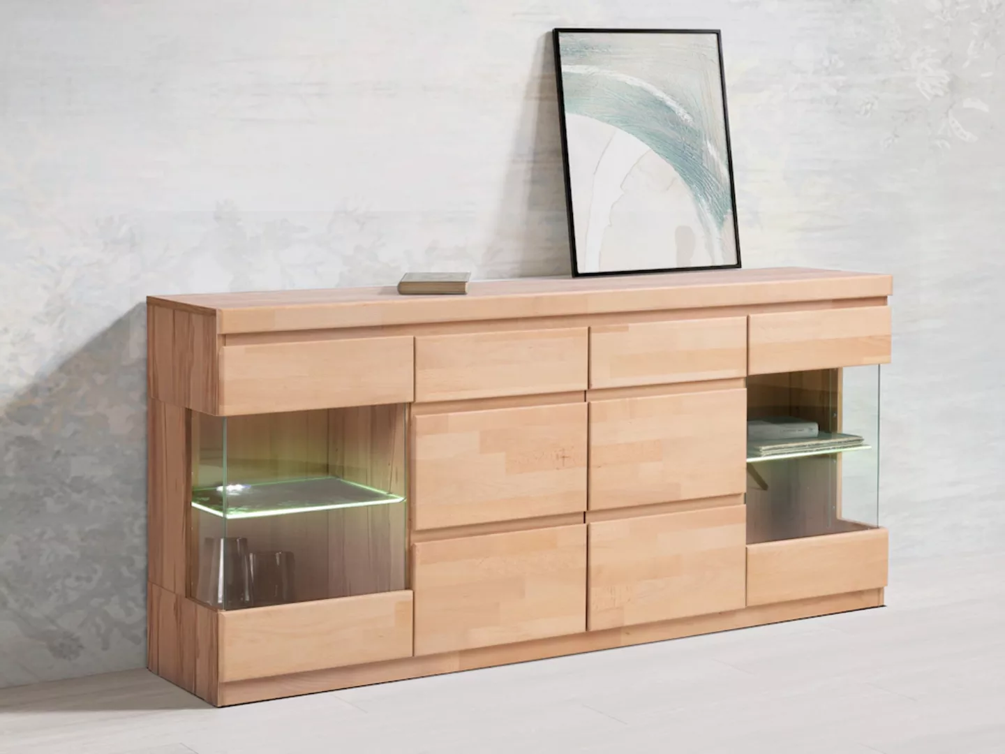 Home affaire Sideboard "OSLO", Breite ca. 180 cm, Teilmassiv günstig online kaufen