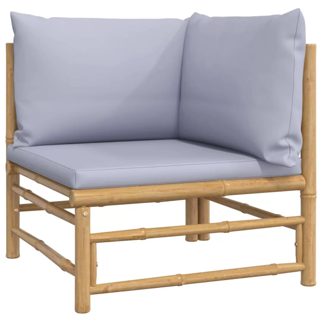 vidaXL Sofaelement Garten-Ecksofa mit Hellgrauen Kissen günstig online kaufen