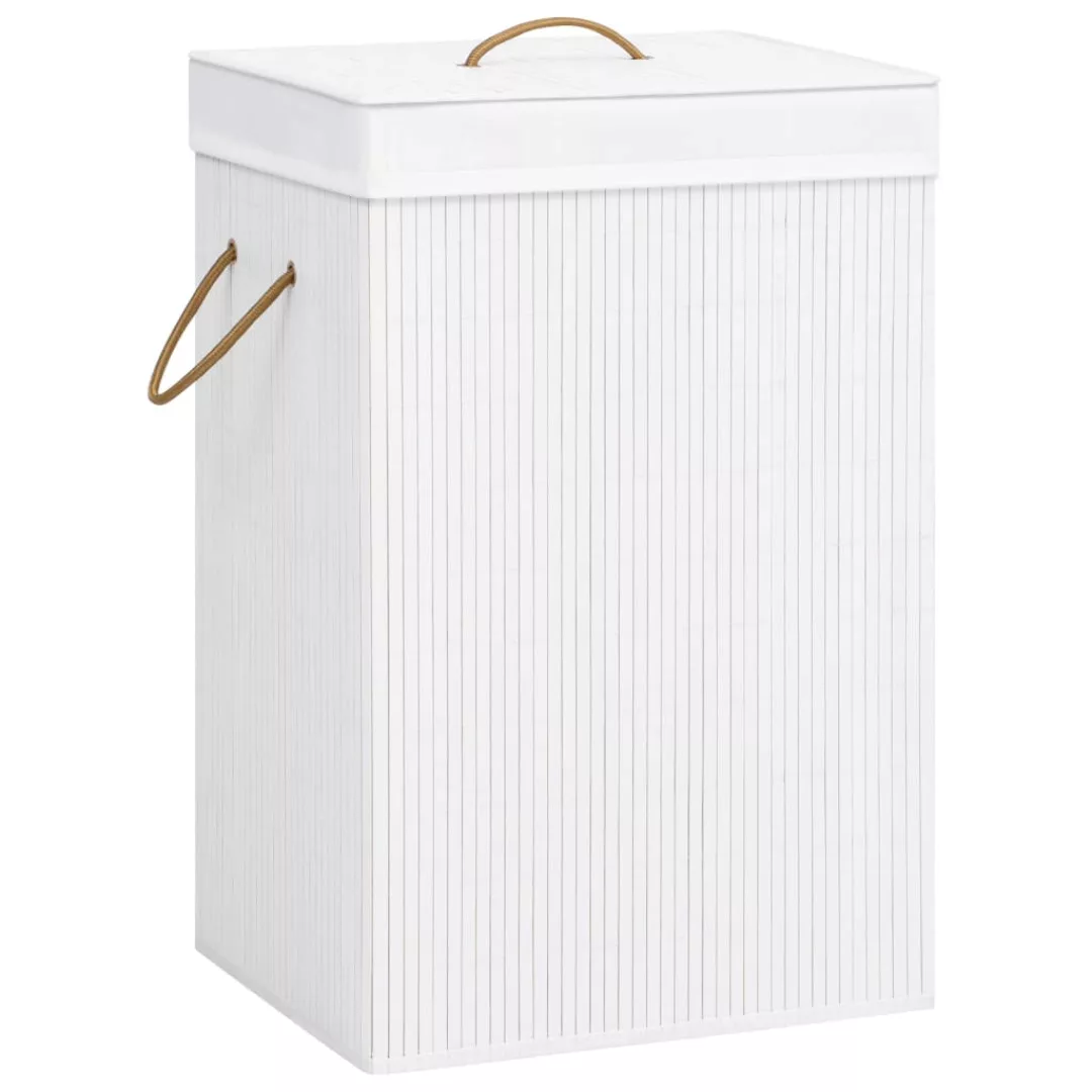Bambus-wäschekorb Weiß 72 L günstig online kaufen