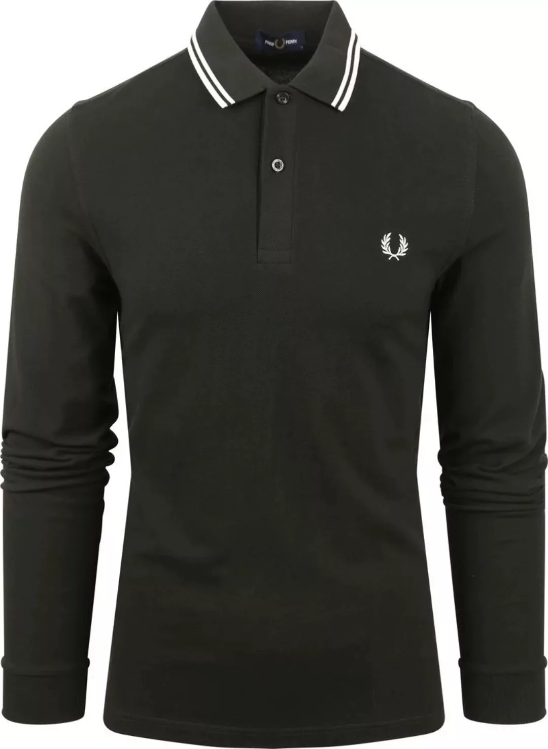 Fred Perry Langarm-Poloshirt Dunkelgrün T50 - Größe L günstig online kaufen