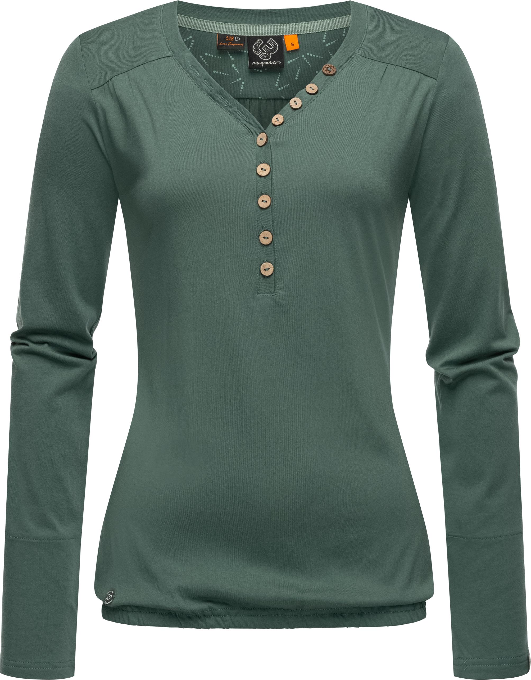 Ragwear Langarmshirt "Pinchi", Stylisches Damen Longsleeve mit Knöpfen günstig online kaufen