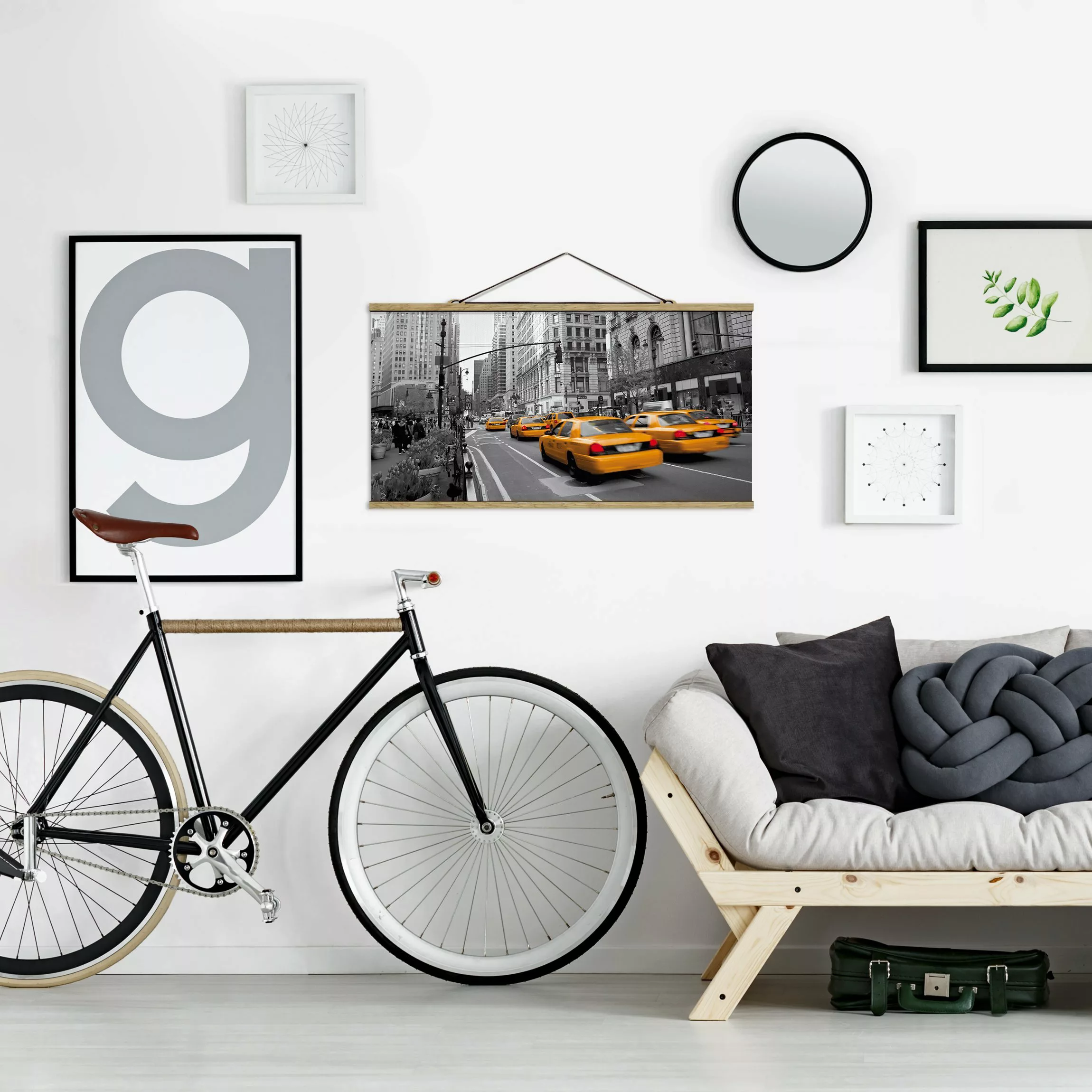 Stoffbild Architektur mit Posterleisten - Querformat New York, New York! günstig online kaufen