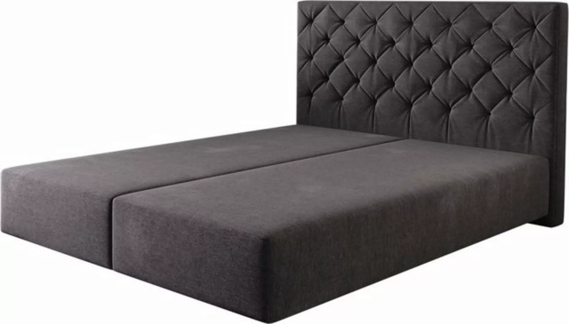 DELIFE Boxspringbett Dream-Great, Mikrofaser Schwarz 160x200 cm günstig online kaufen