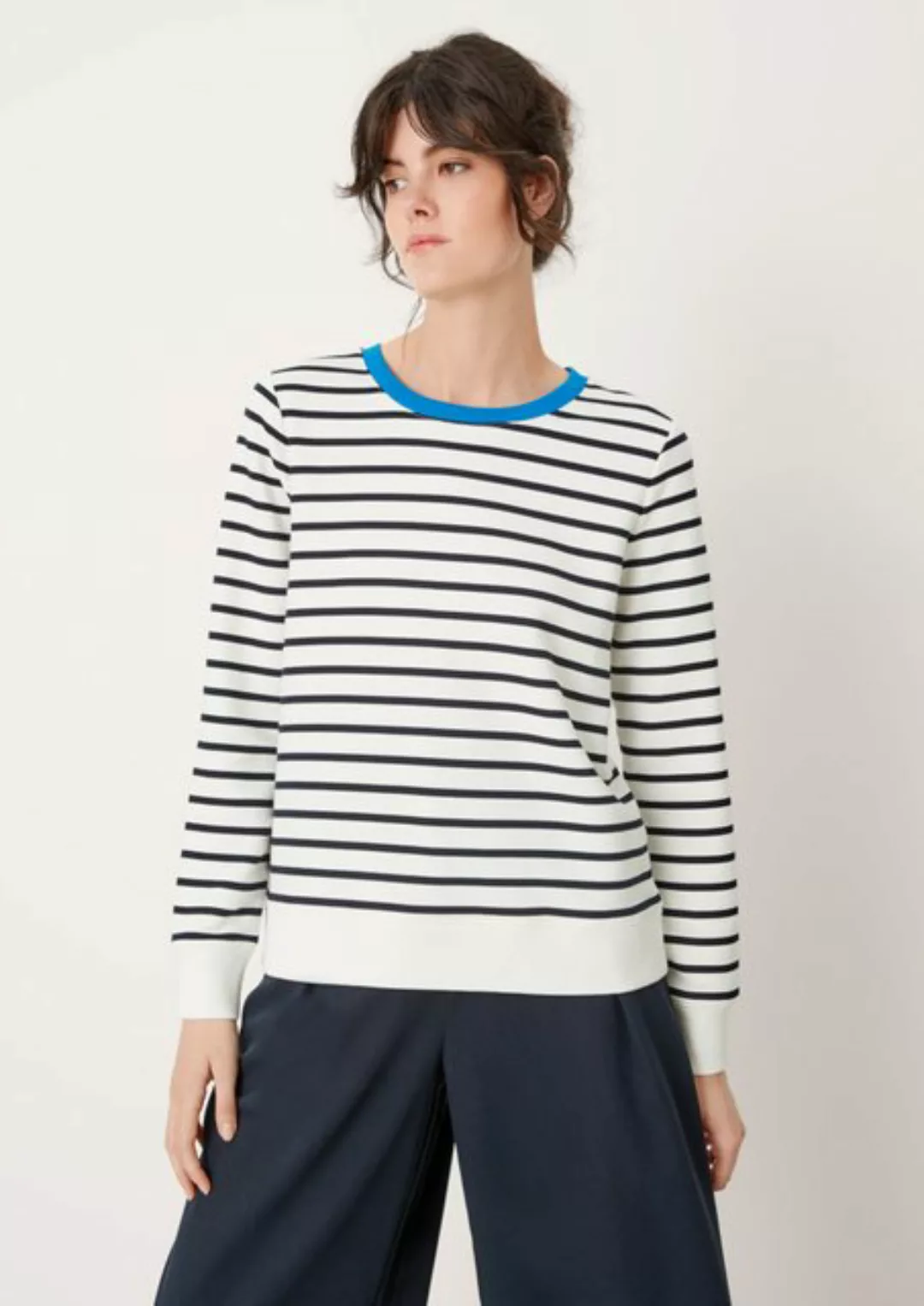 s.Oliver Sweatshirt Sweatshirt mit Streifen Kontrast-Details günstig online kaufen