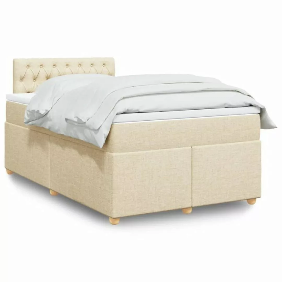 vidaXL Boxspringbett, Boxspringbett mit Matratze Dunkelgrau 120x200 cm Stof günstig online kaufen