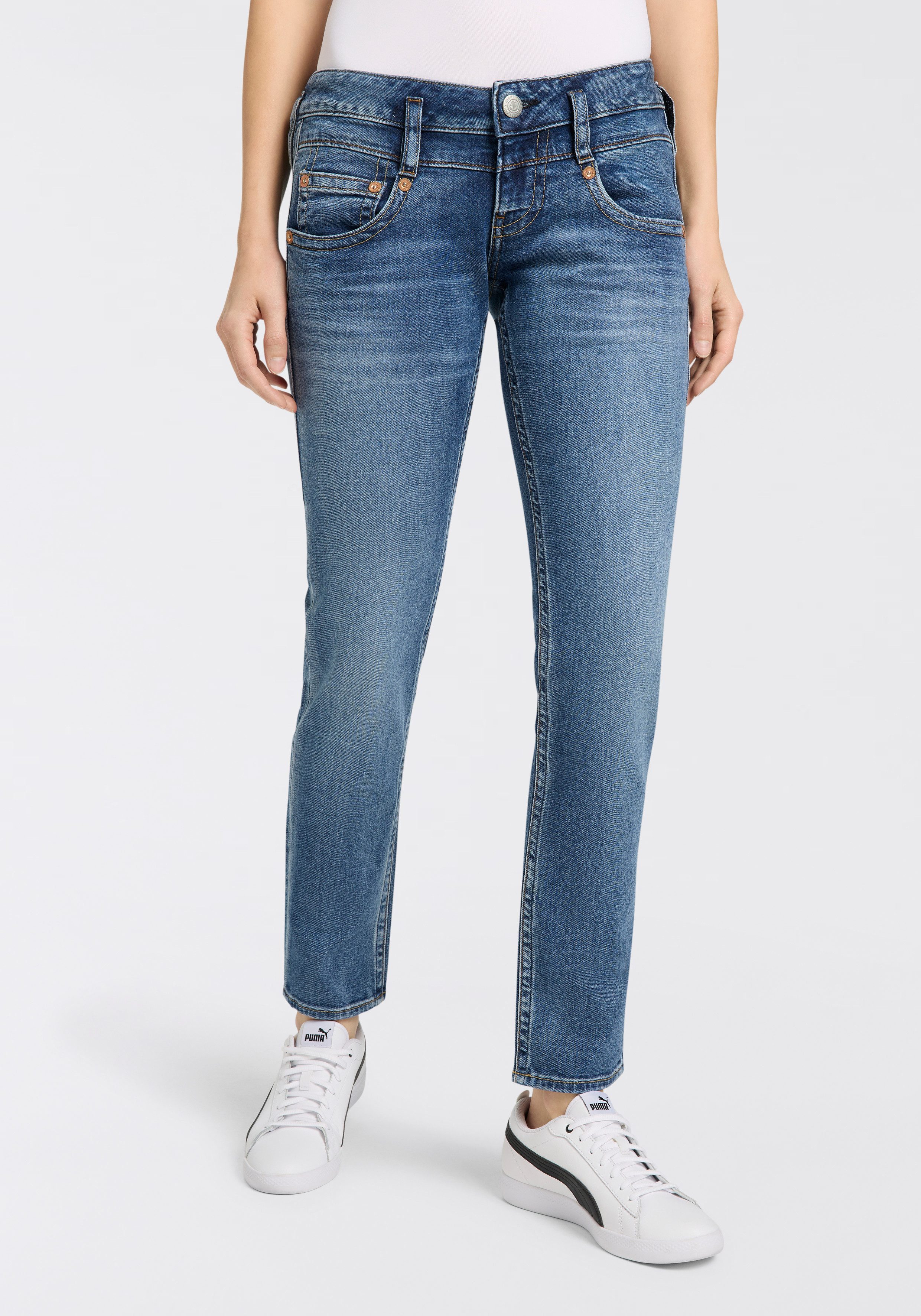 Herrlicher Slim-fit-Jeans "Pitch Slim Denim Stretch", mit niedriger Taille günstig online kaufen