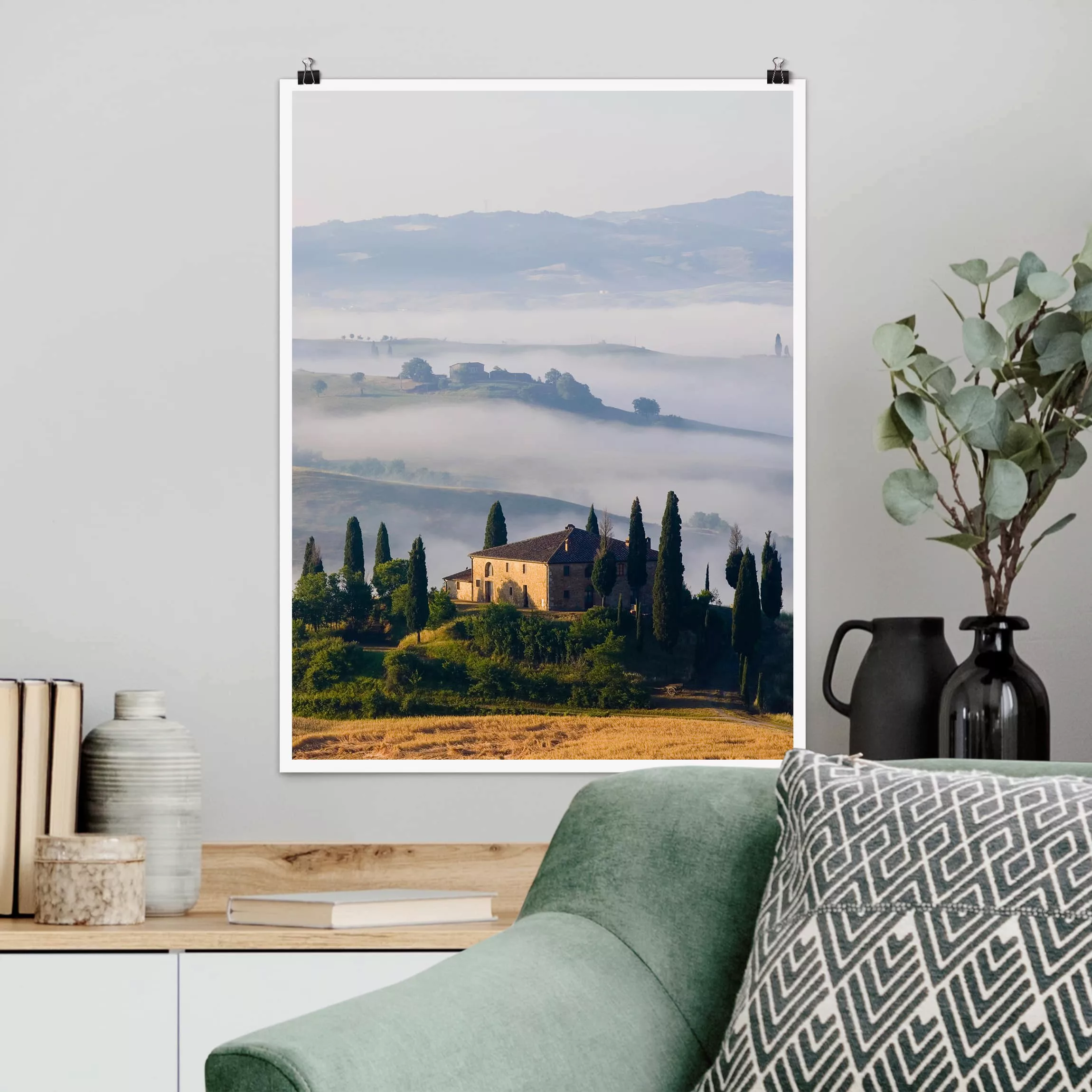Poster Natur & Landschaft - Hochformat Landgut in der Toskana günstig online kaufen