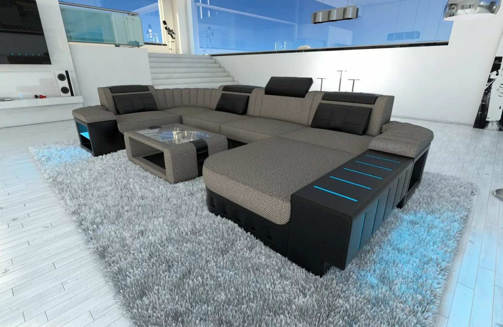 Sofa Dreams Wohnlandschaft Stoffsofa Couch Bellagio U Form Stoff Polster So günstig online kaufen