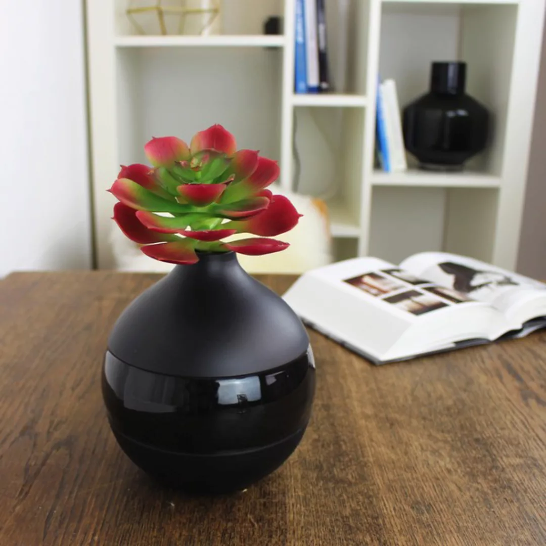 Vase Aus Mundgeblasenem Glas Kugel Schwarz günstig online kaufen