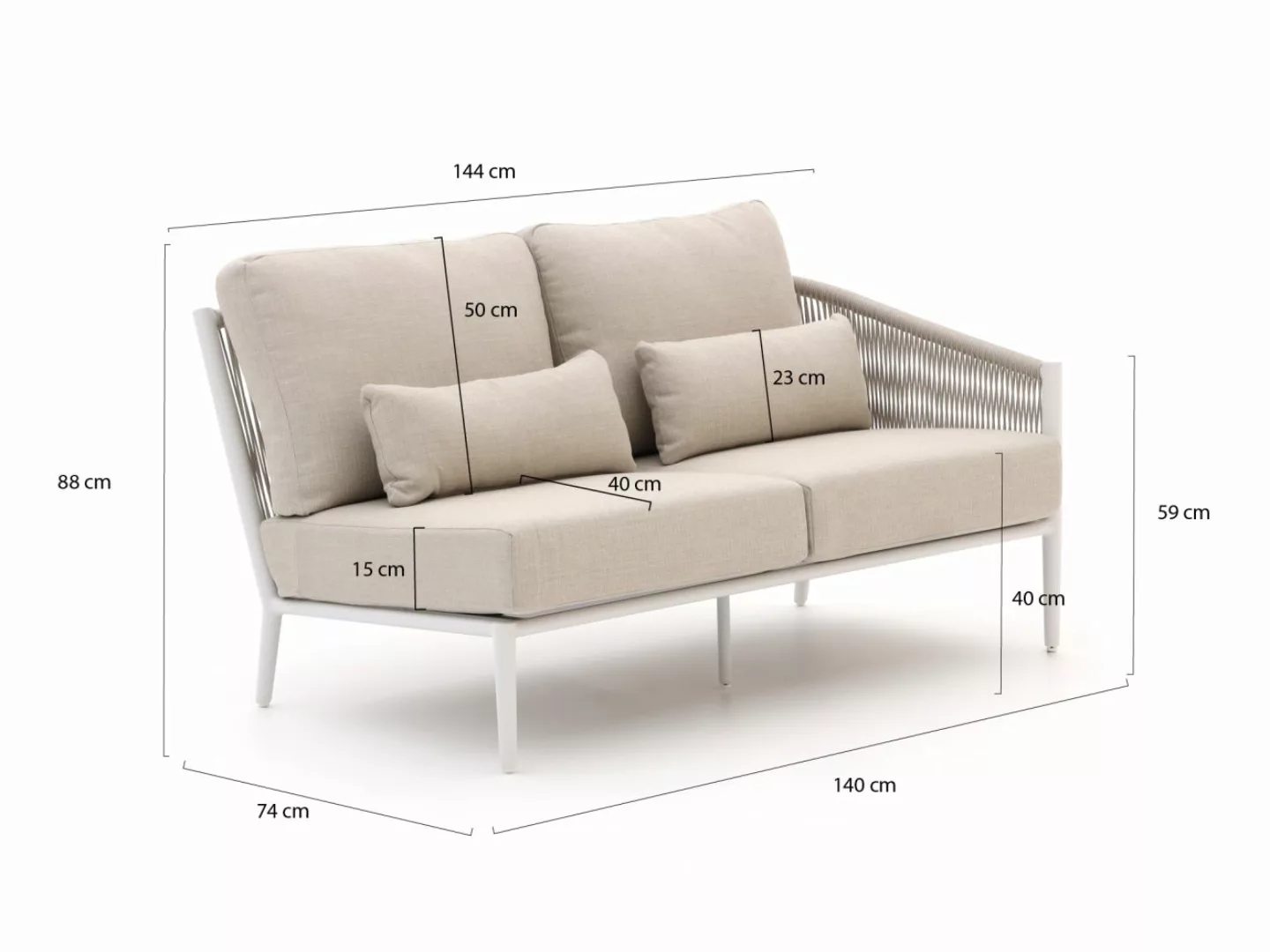 Bellagio Mineo Lounge Element linker Arm + rechter Arm 144 cm günstig online kaufen