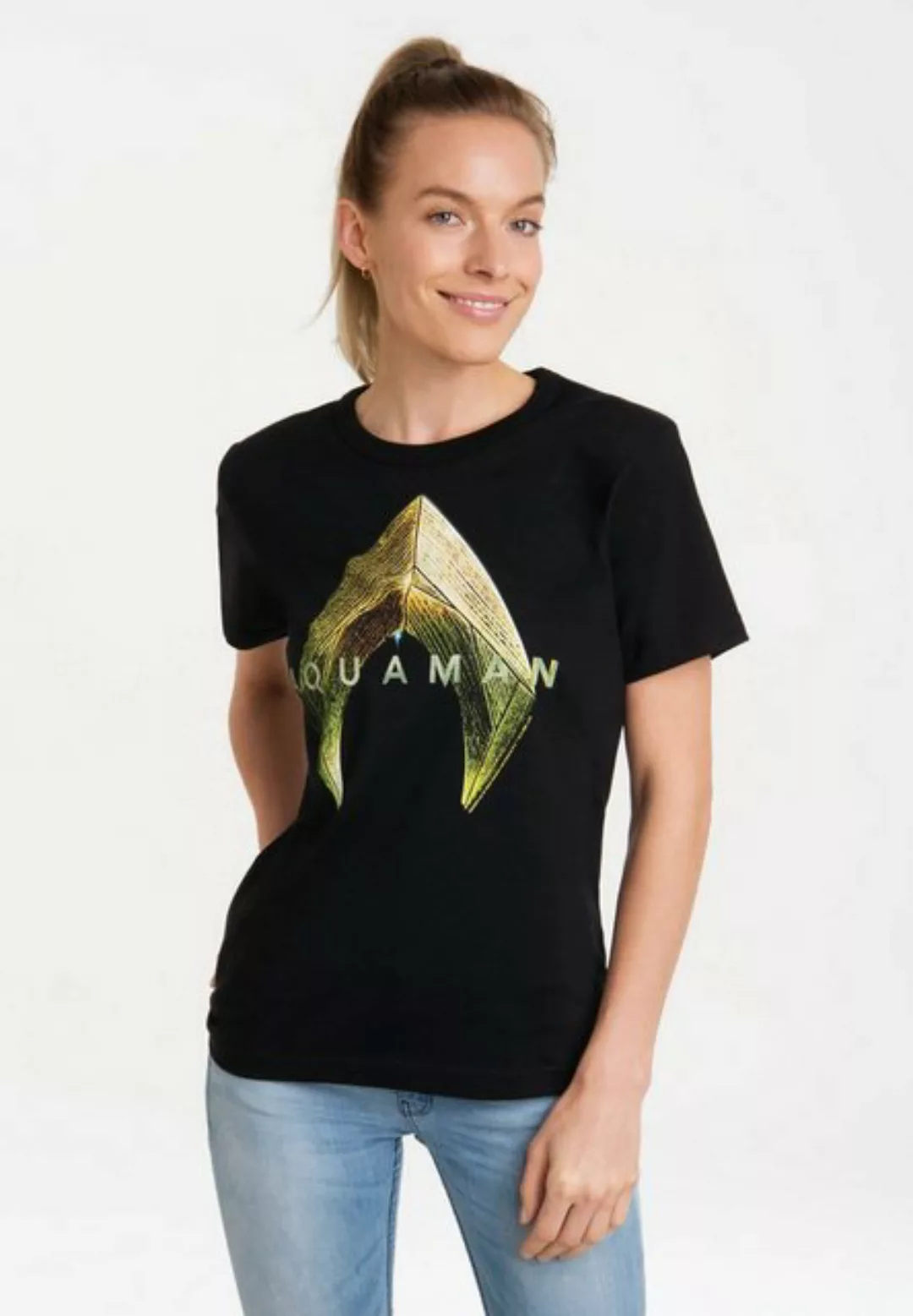 LOGOSHIRT T-Shirt DC Comics - Aquaman Logo mit lizenziertem Print günstig online kaufen