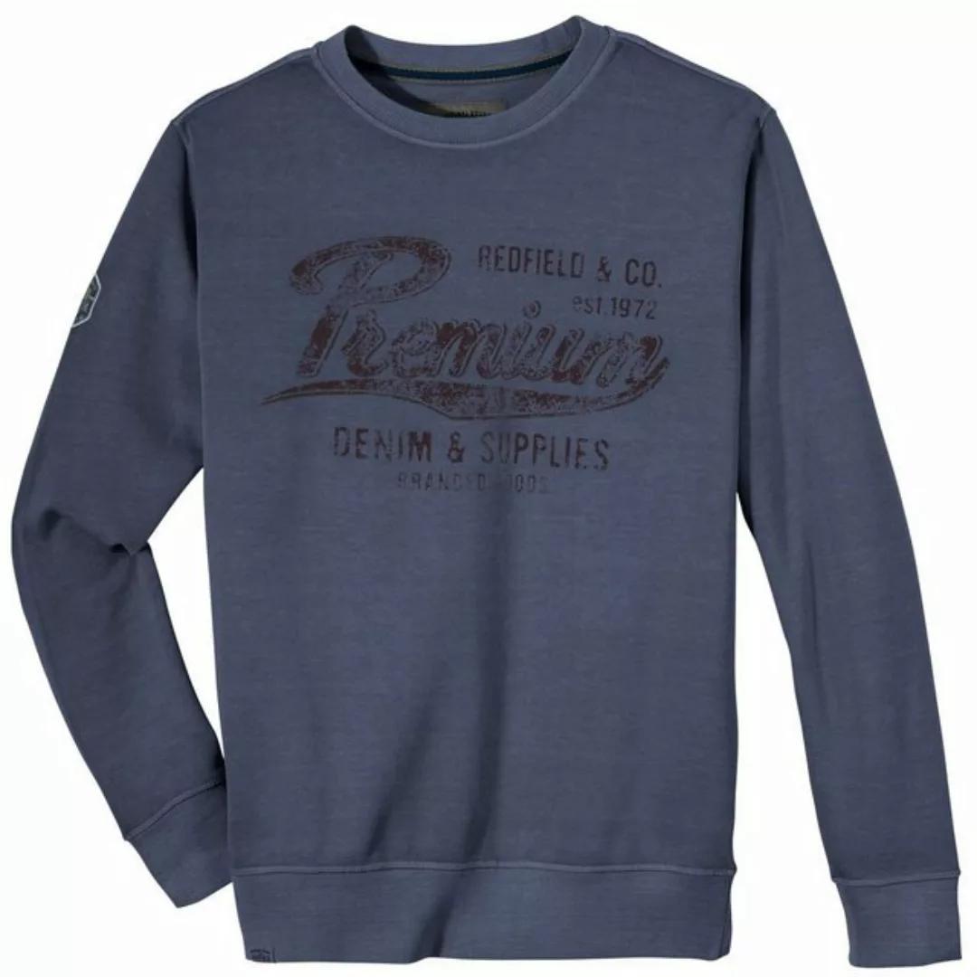 redfield Sweater Große Größen Herren Redfield Sweatshirt jeansblau Print Pr günstig online kaufen