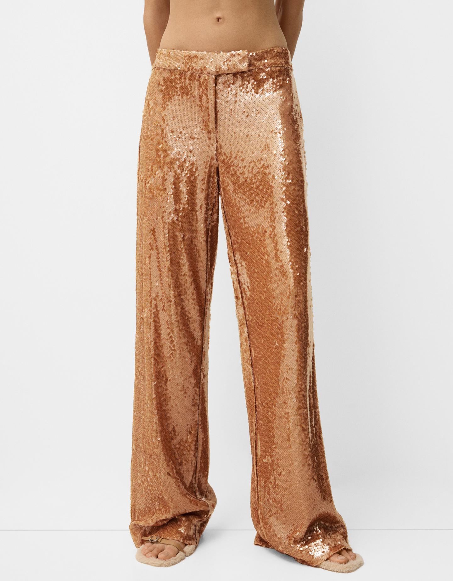 Bershka Hose Mit Pailletten Damen S Braun günstig online kaufen