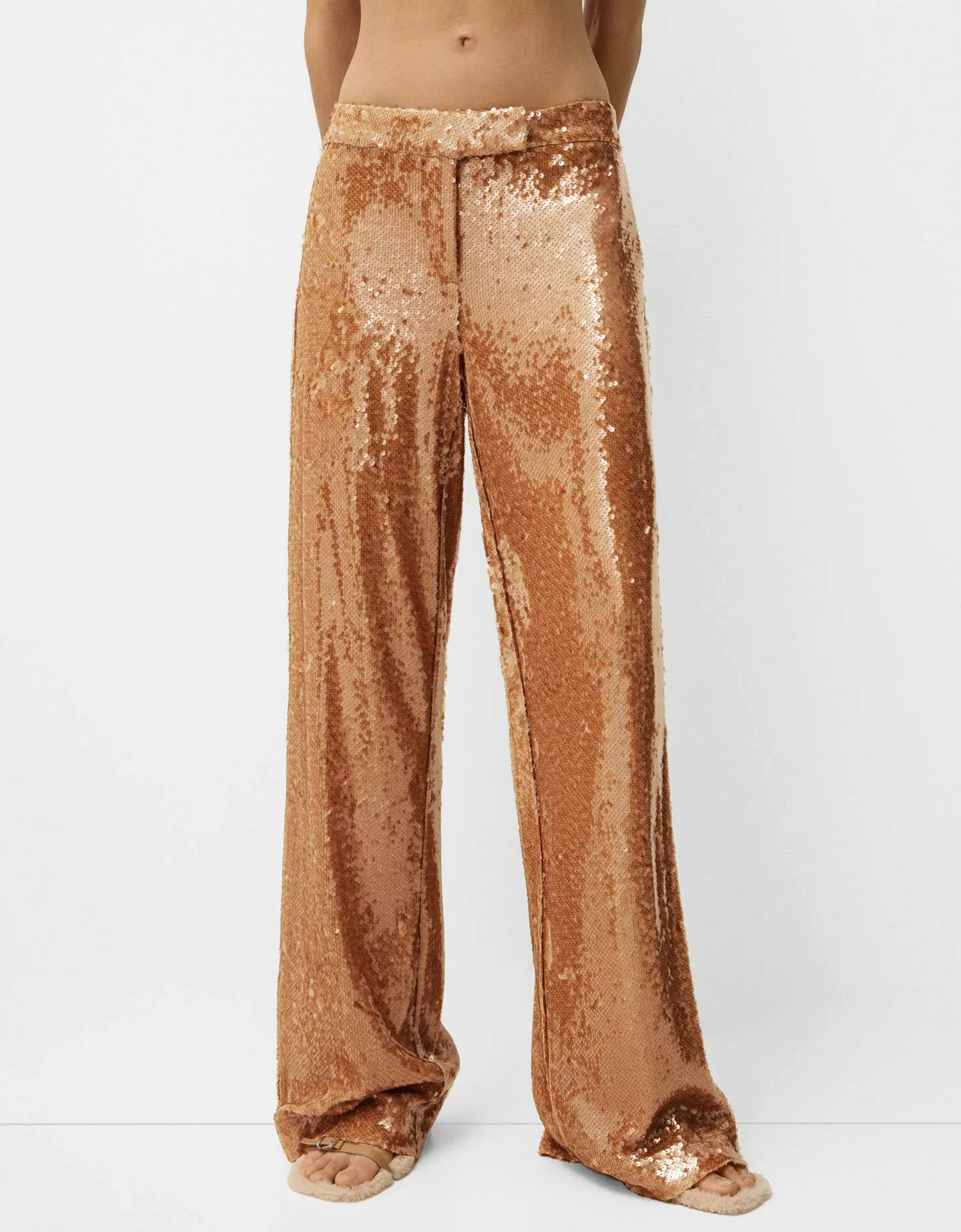 Bershka Hose Mit Pailletten Damen Xs Braun günstig online kaufen