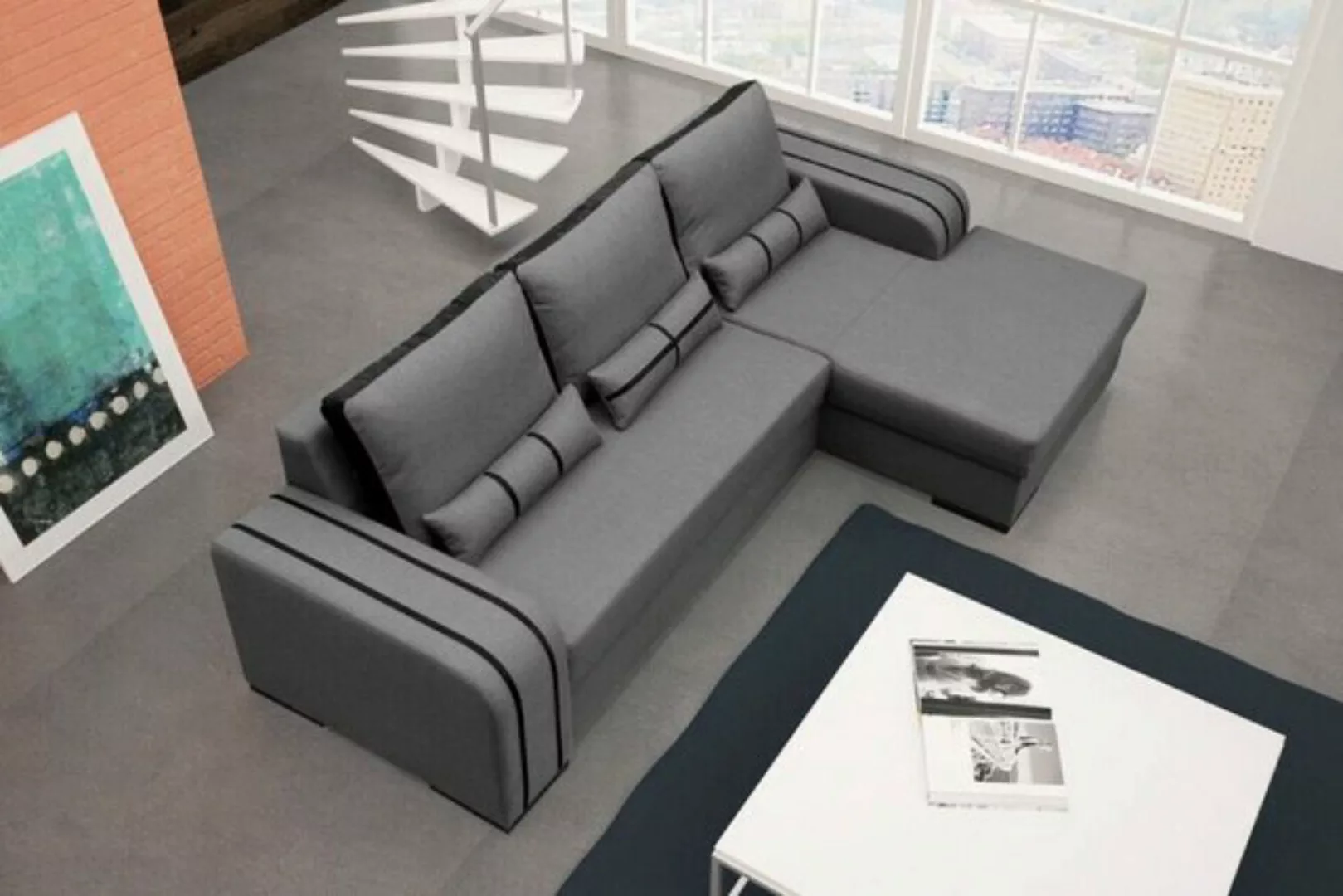 JVmoebel Ecksofa, Sofa Schlafsofa Designer Sofa mit Bettfunktion + Bettkast günstig online kaufen