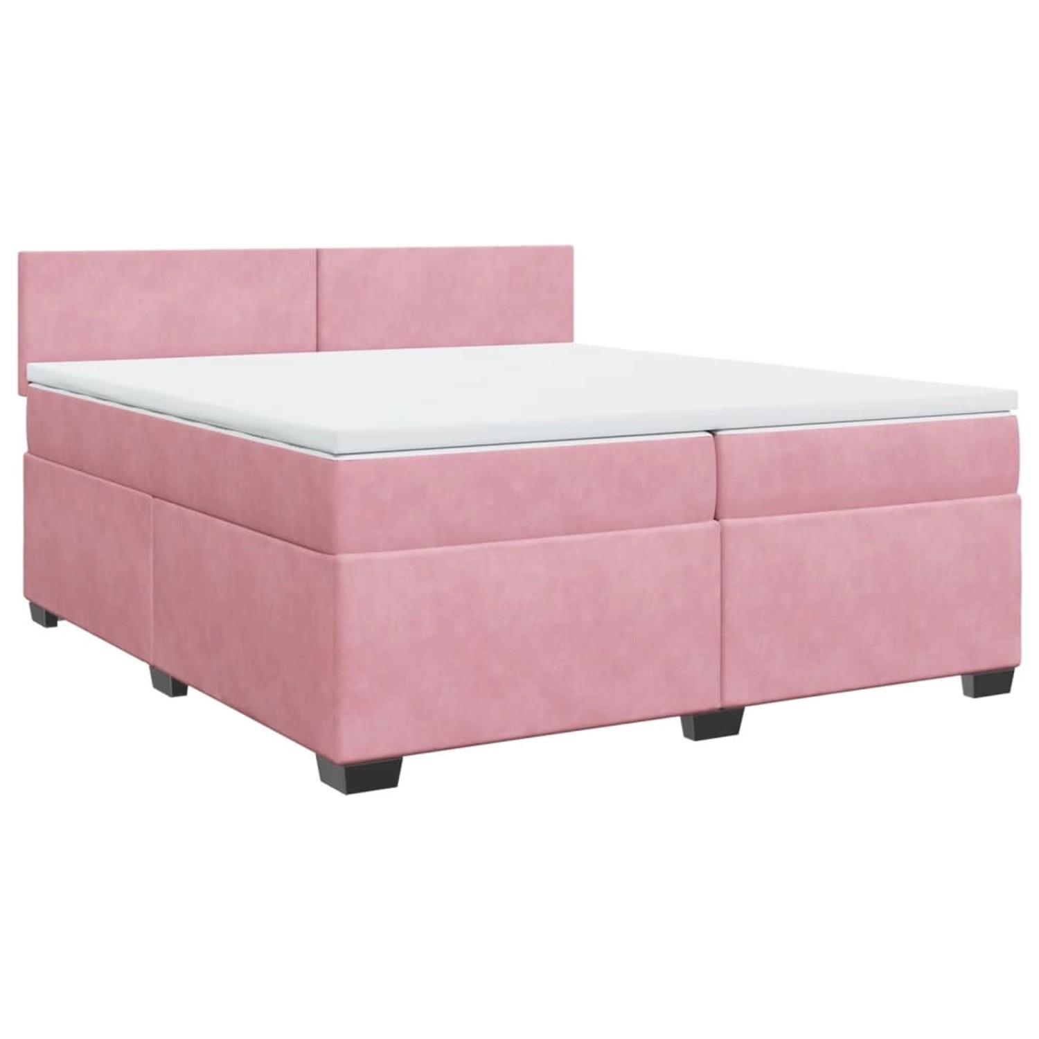 vidaXL Boxspringbett, Boxspringbett mit Matratze Rosa 200x200 cm Samt günstig online kaufen