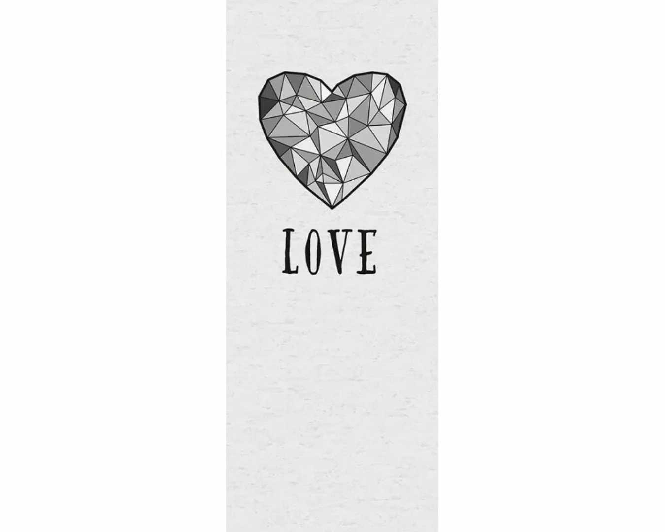 Dekopanel "Love" 1,00x2,50 m / Glattvlies Perlmutt günstig online kaufen