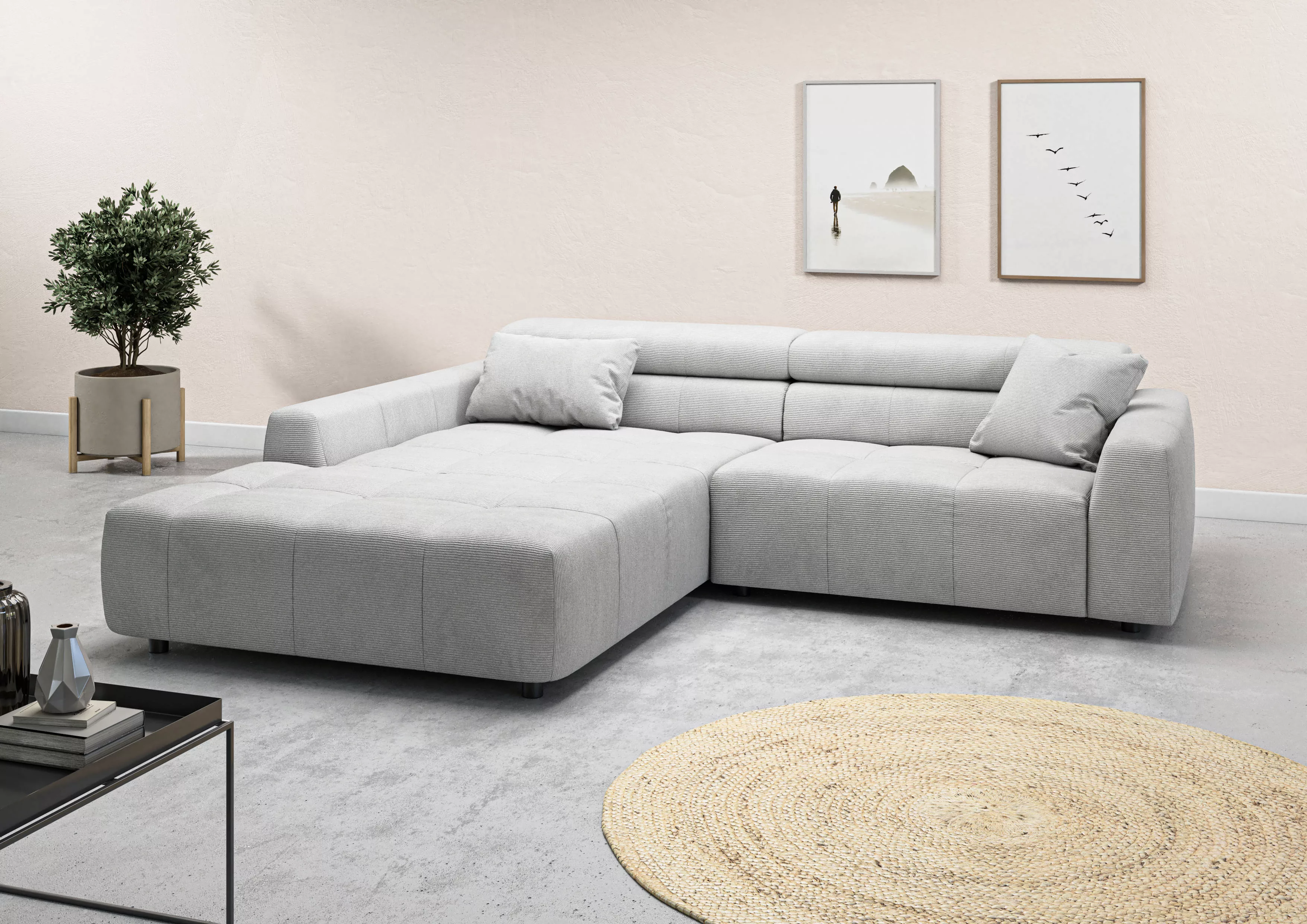 3C Candy Ecksofa "Denver auch mit Cord- und Easy care-Bezug, Kopfteilverste günstig online kaufen